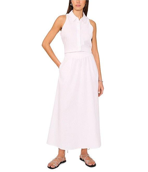 Vince Camuto A-Line Linen Blend Maxi Skirt Product Image