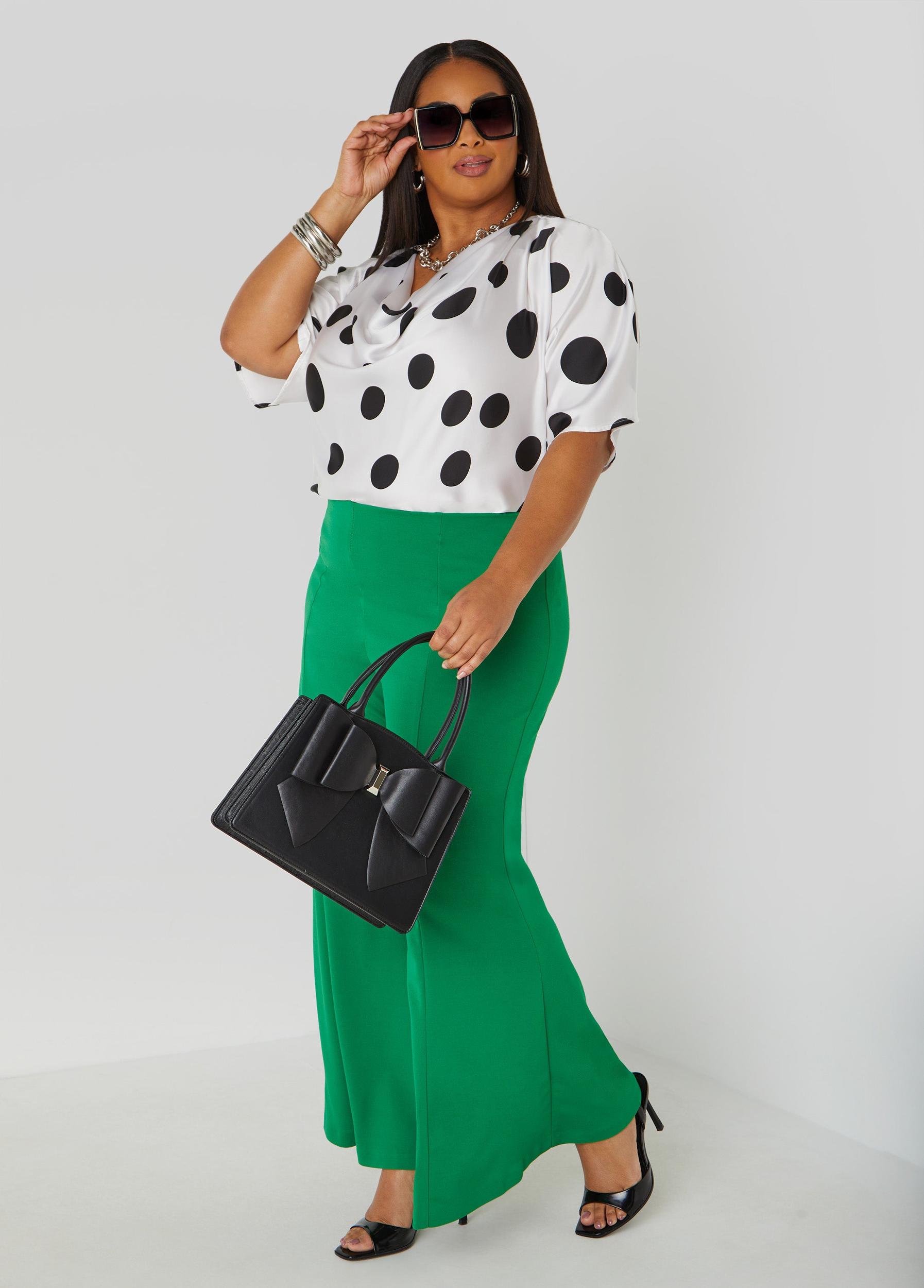 Cowl Neck Polka Dot Blouse Product Image