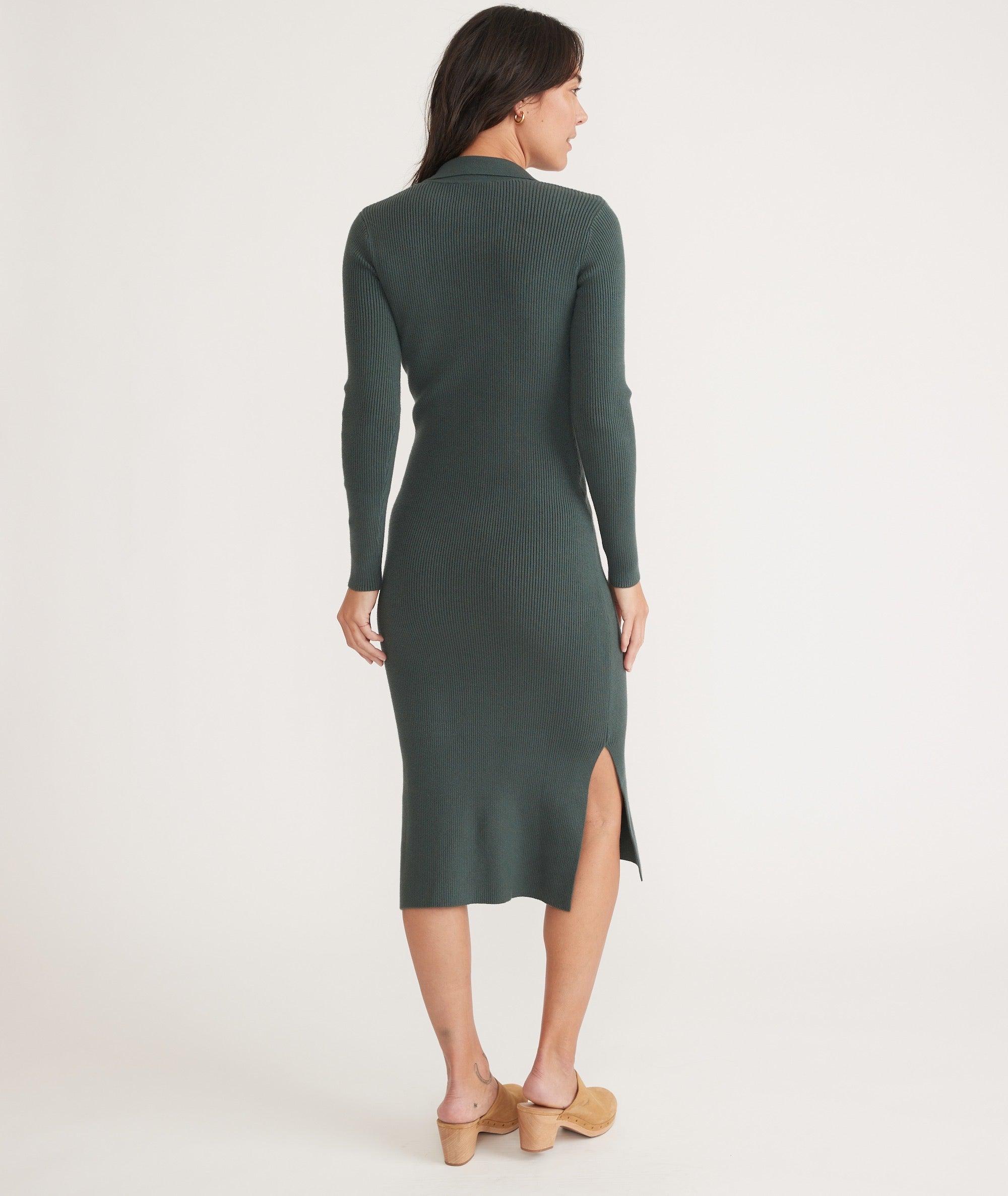 Lexi Rib Long Sleeve Sweater Polo Dress Product Image