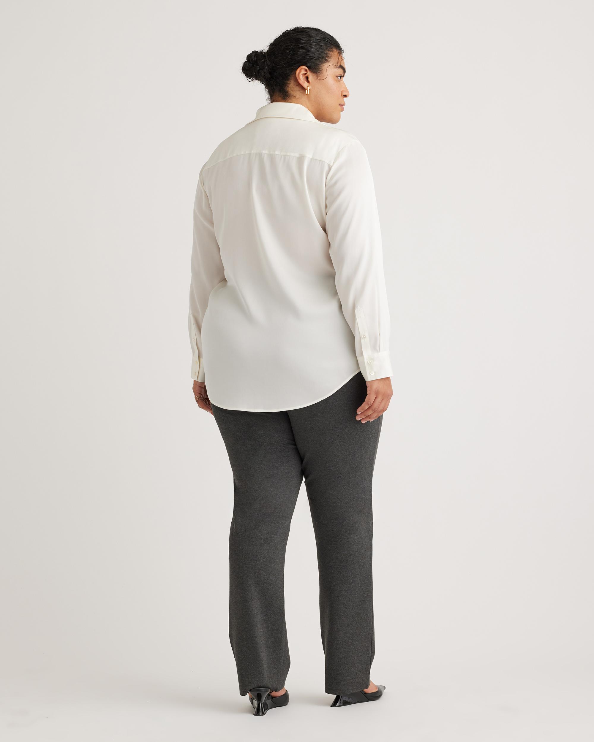 Quince | Women's Washable Stretch Silk Notch Collar Blouse Product Image