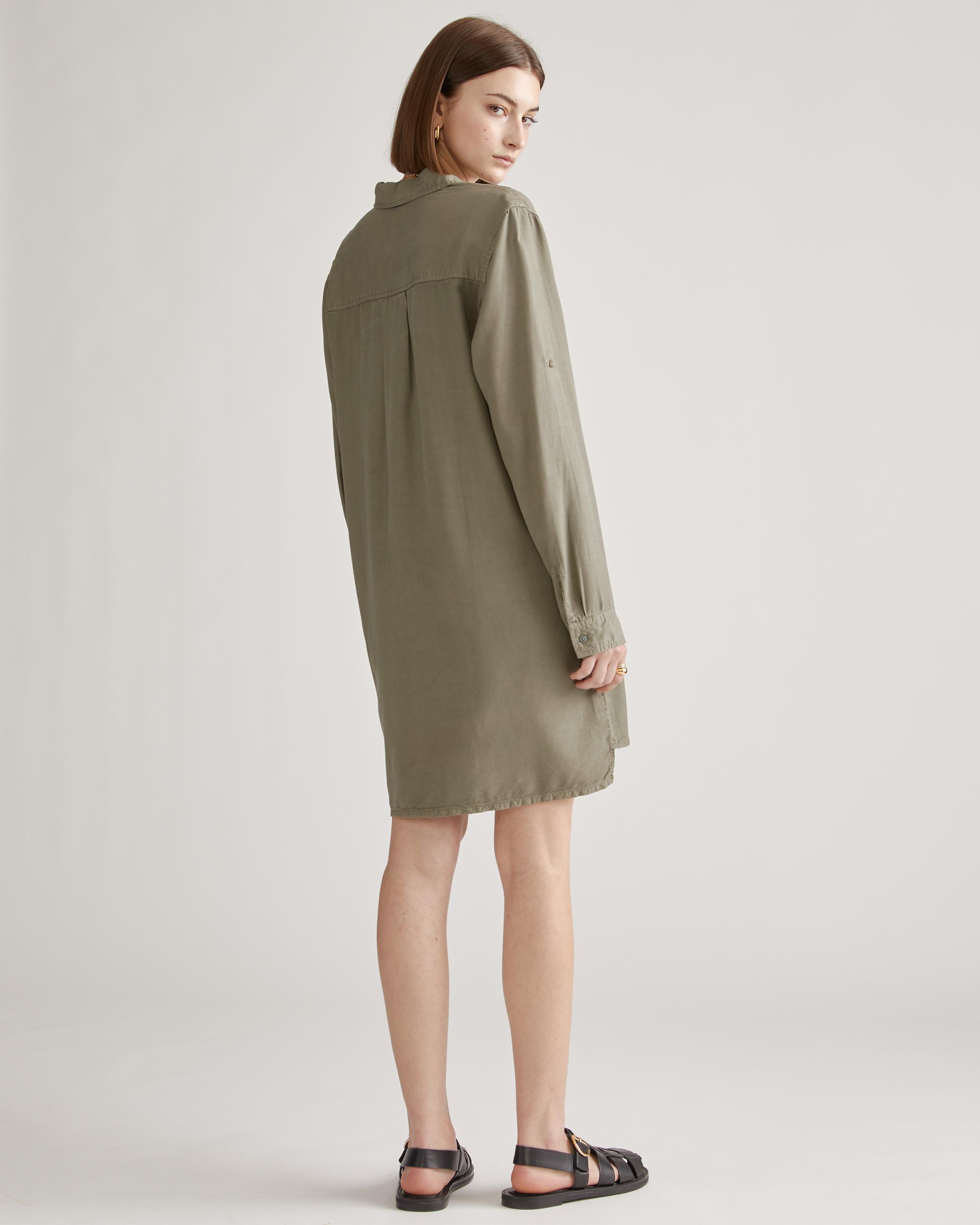 Quince | Women's Vintage Wash Tencel Roll Sleeve Tunic Dress Size XS Product Image