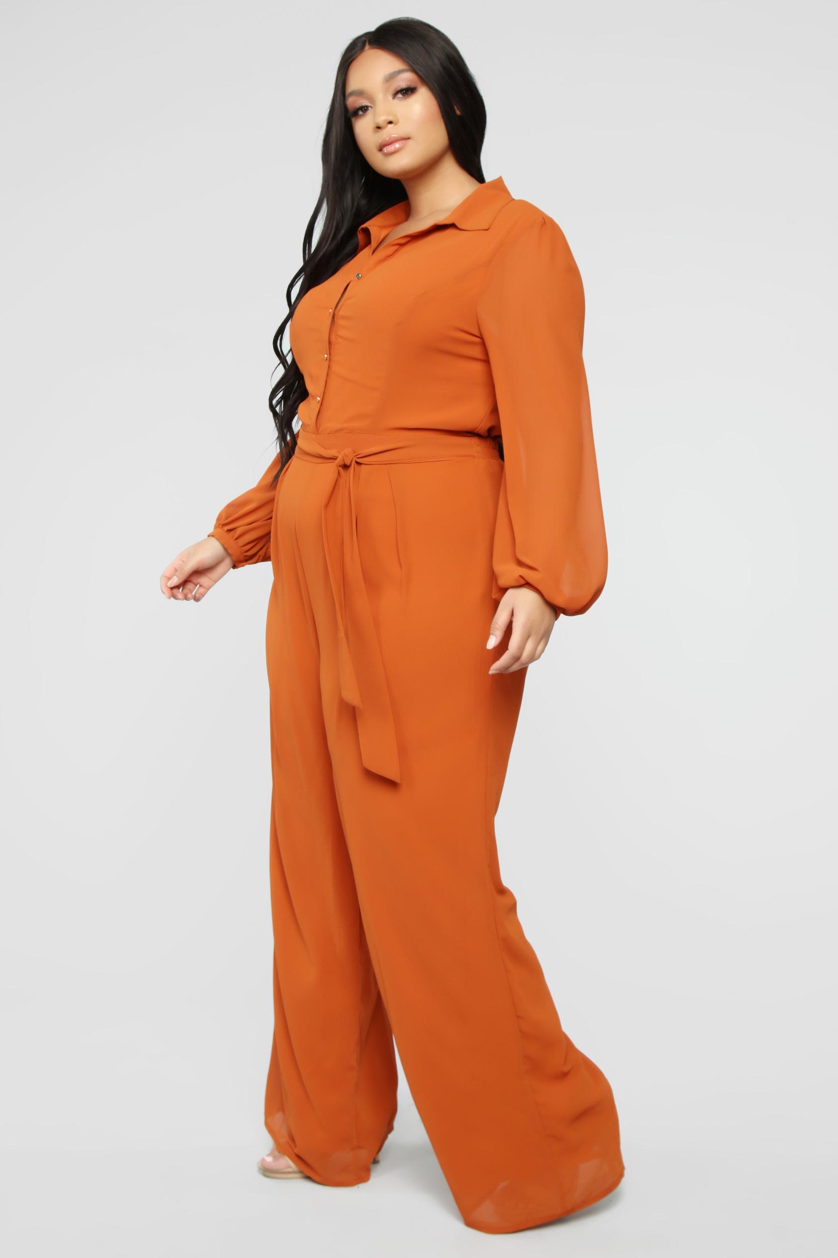 Like Me Better Jumpsuit - Cognac Product Image