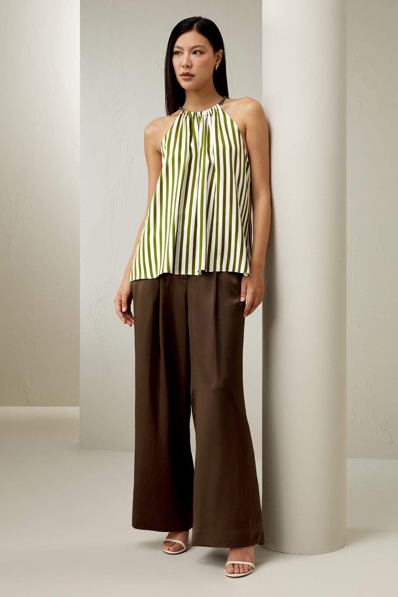 Silk Twill Halter Neck Top Product Image