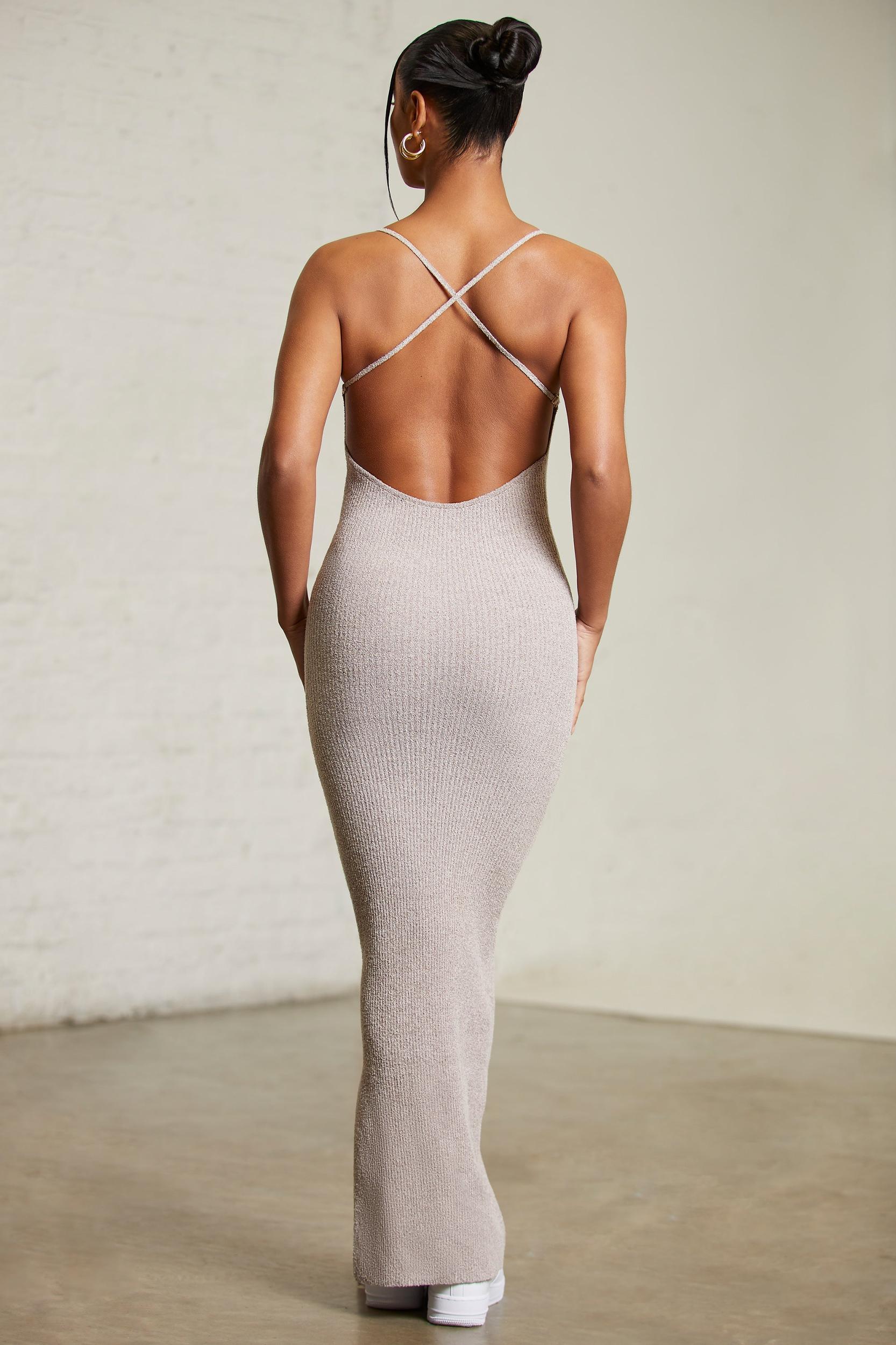 Low Back Maxi Dress in Chocolate Product Image