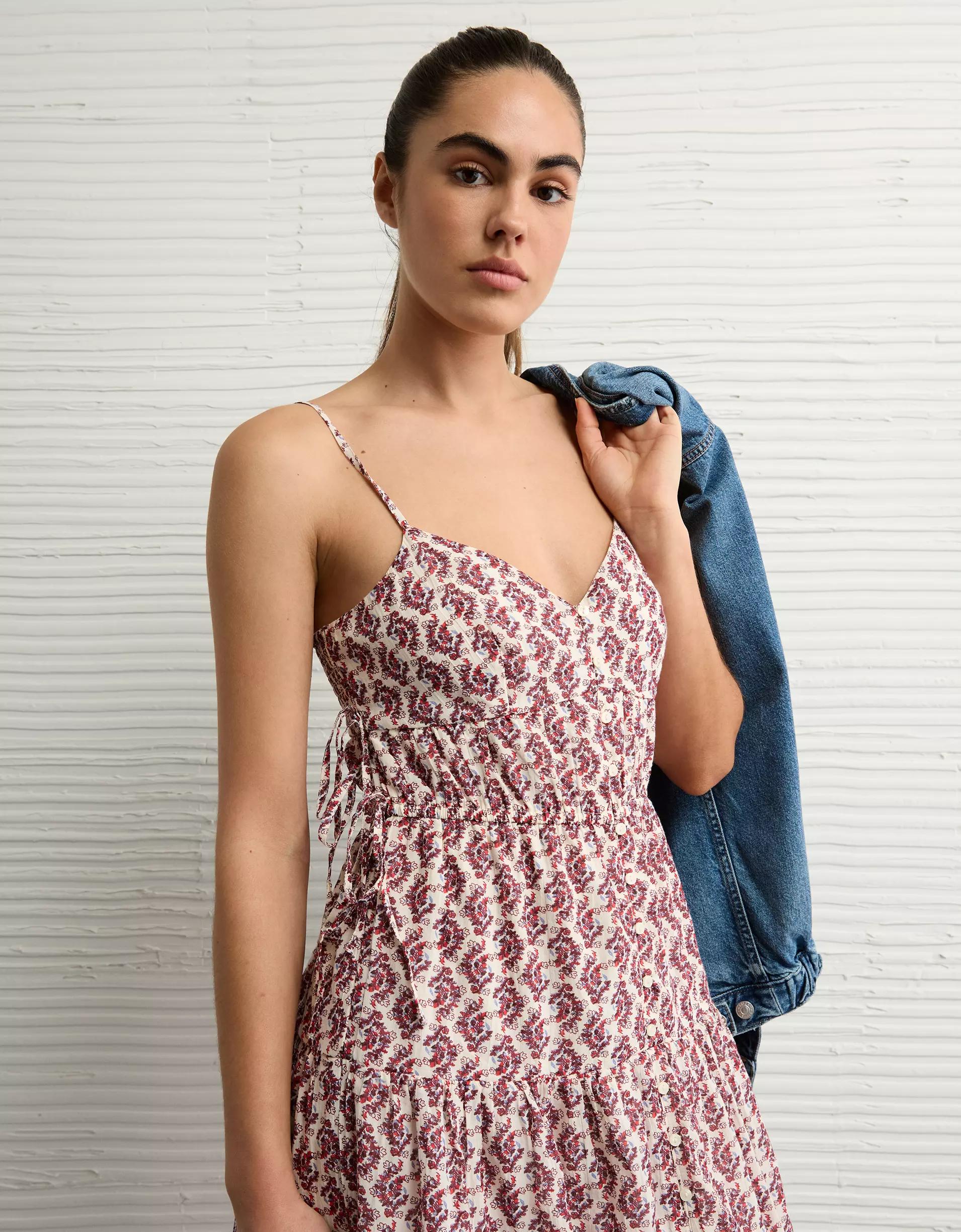 AE V-Neck Side Tie Midi Dress Product Image