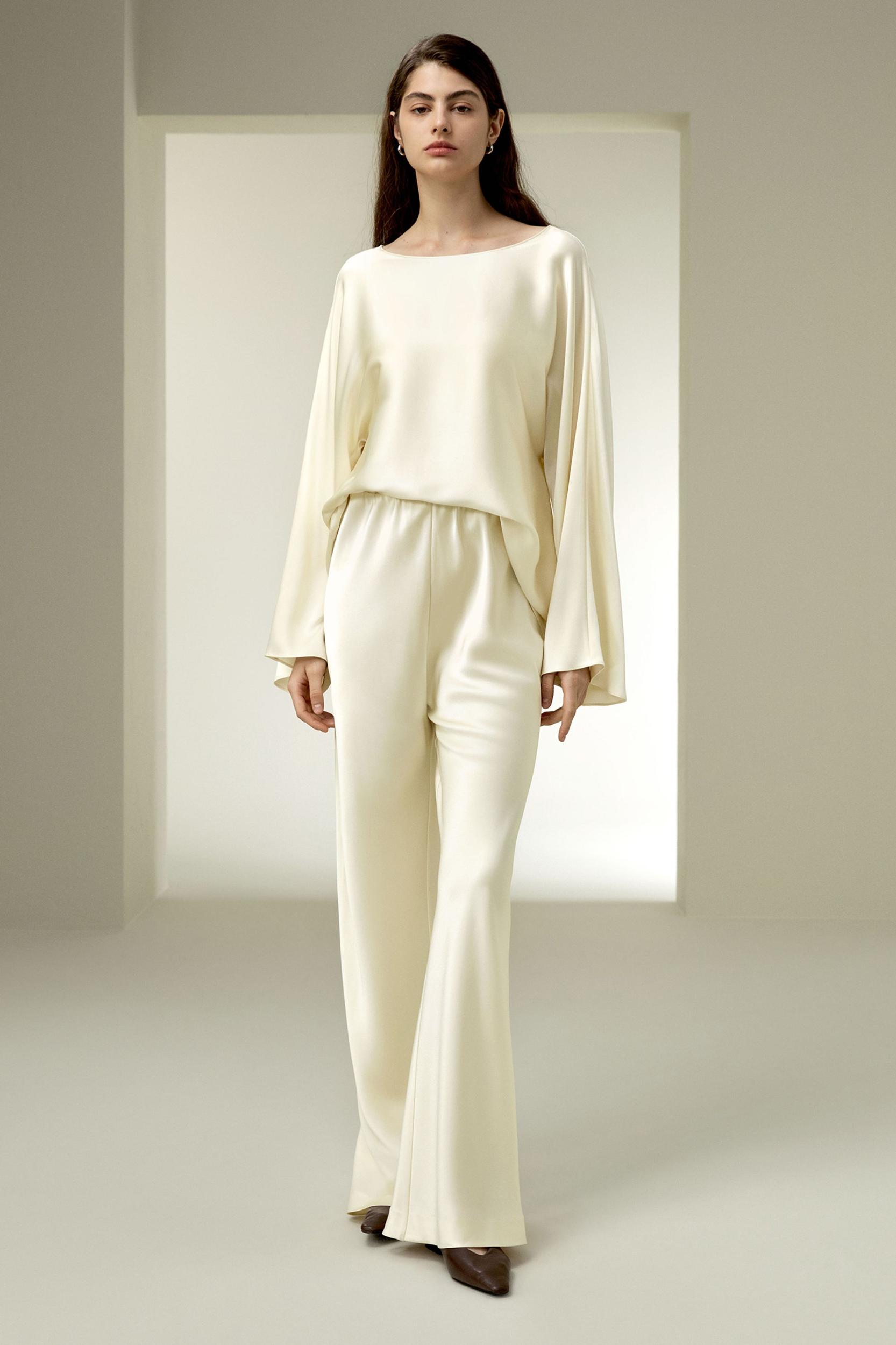 LILYSILK Silk Blouse Women - Midnight Blue Mulberry Silk - Perfect for Work Or Casual Round Neckline Tops S Product Image