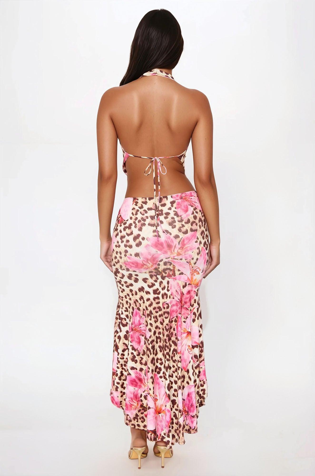 Malibu Mornings Floral Maxi Skirt Set - Pink/combo Female Product Image