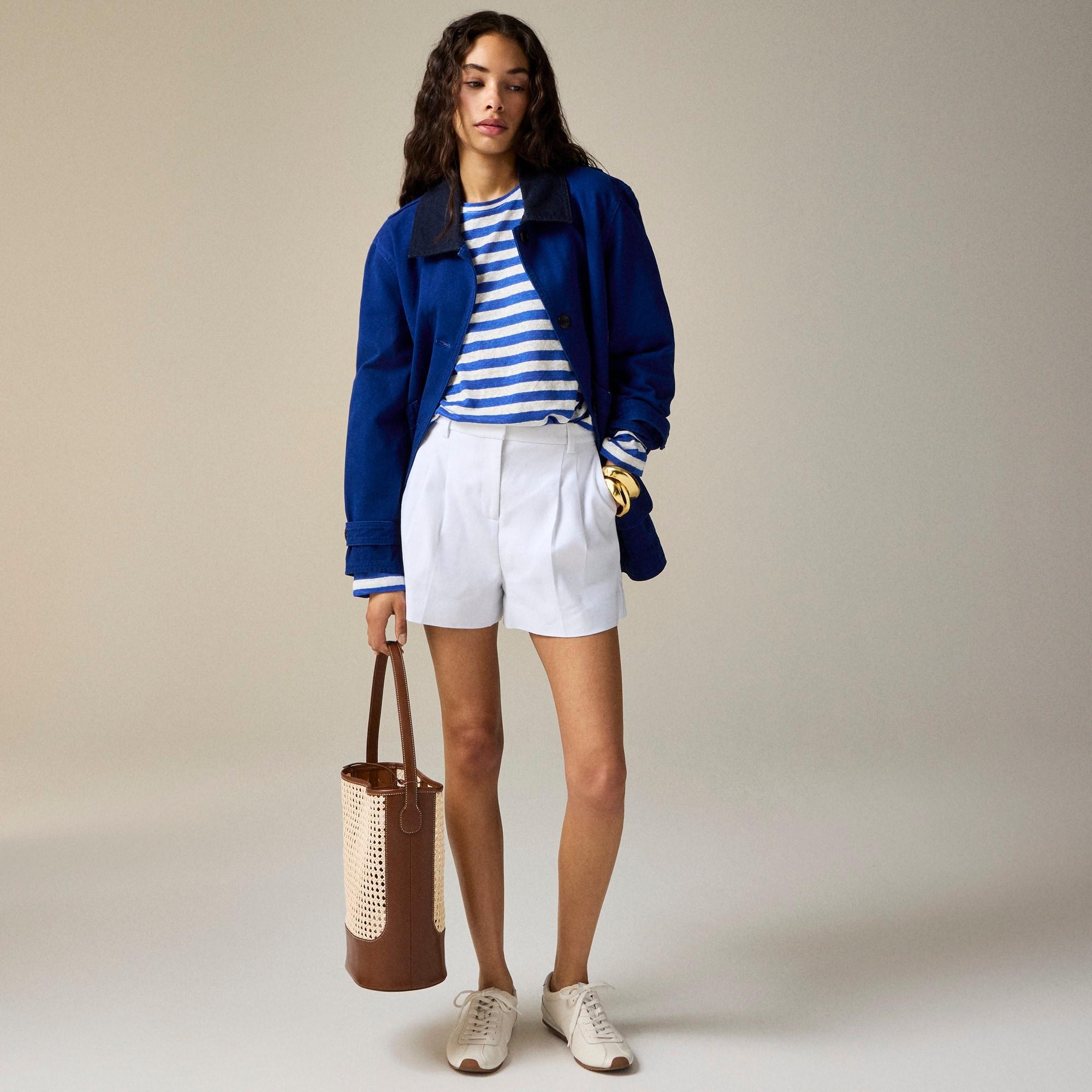 Lucia short in stretch linen blend Product Image