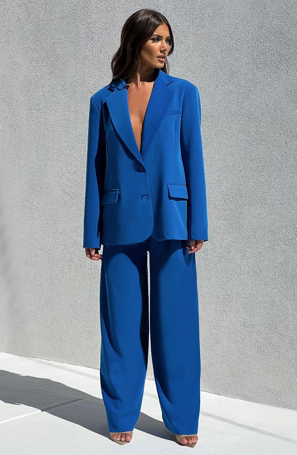 Noa Oversized Suit Jacket - Blue Product Image