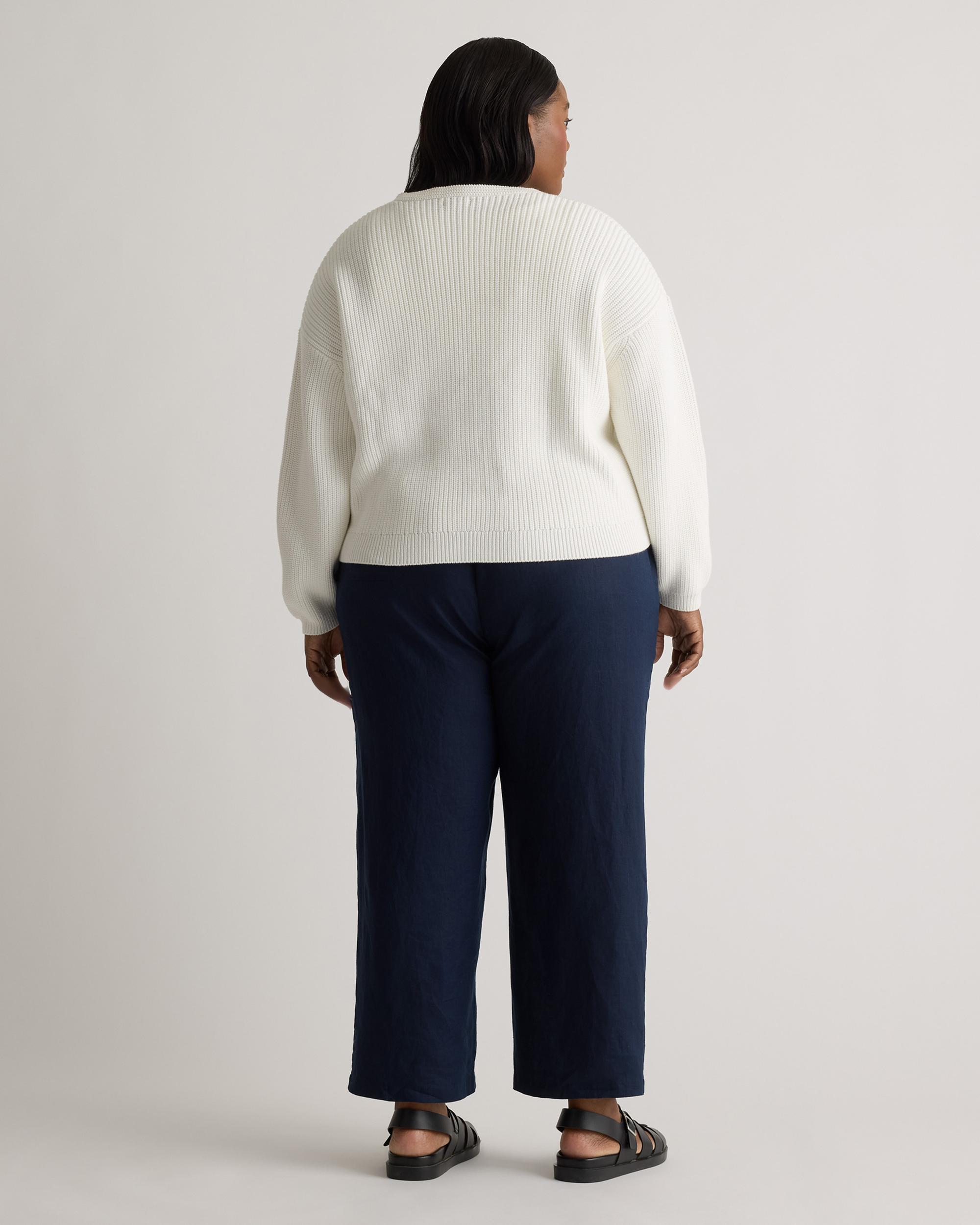 Quince | Women's Fisherman V-Neck Sweater Organic Cotton Product Image