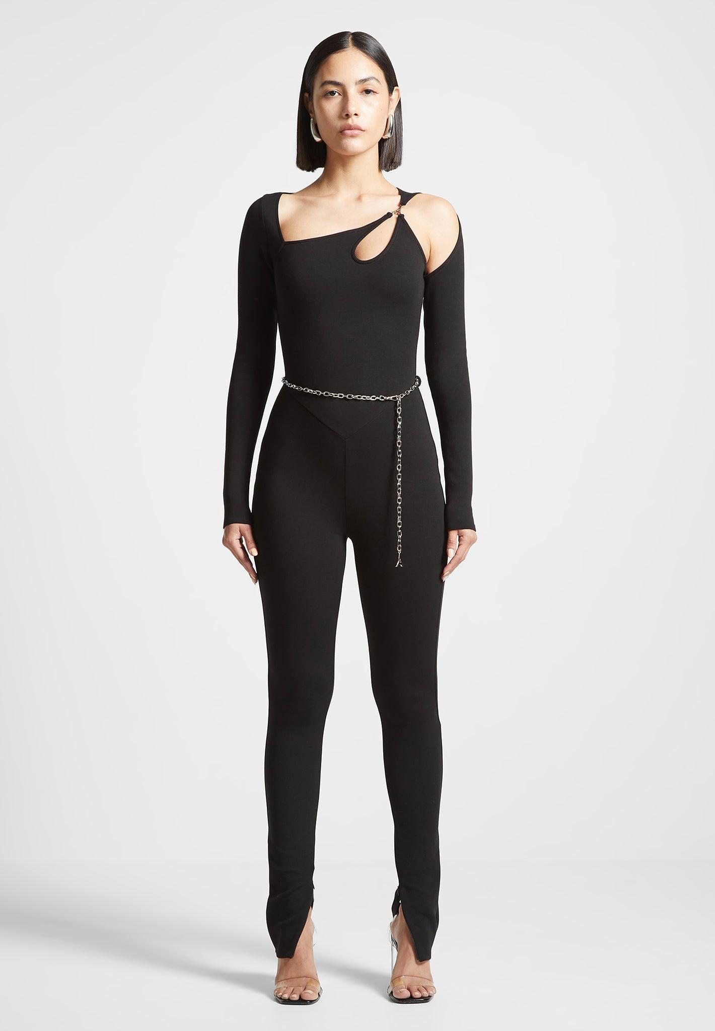 Eiffel Chain Detail Jumpsuit - Black Female Product Image