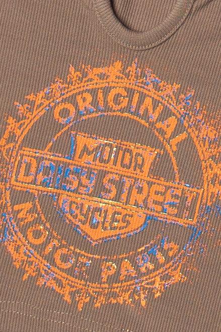 Notch Neck Biker Crop Tank Product Image