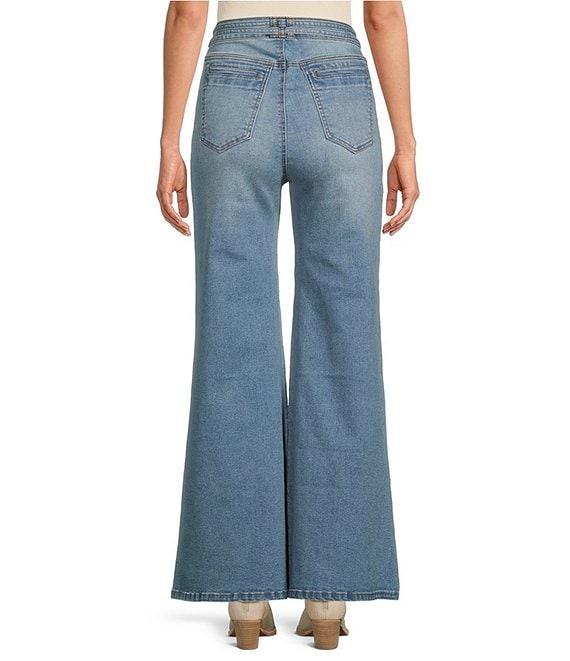 A Loves A Vintage Wash High Rise Wide Leg Denim Jeans Product Image