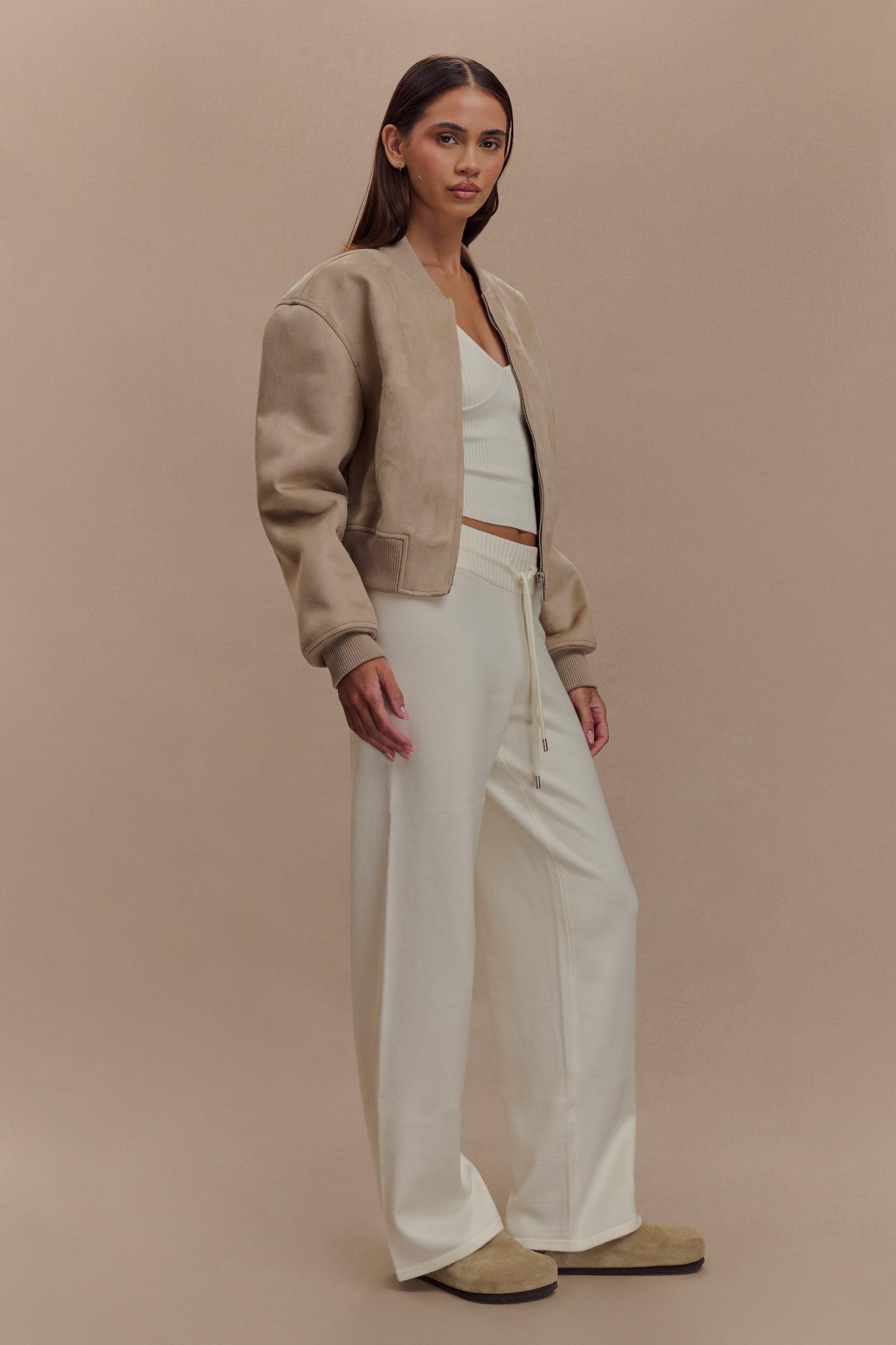 Rudy Suede Bomber Jacket - Sand Product Image