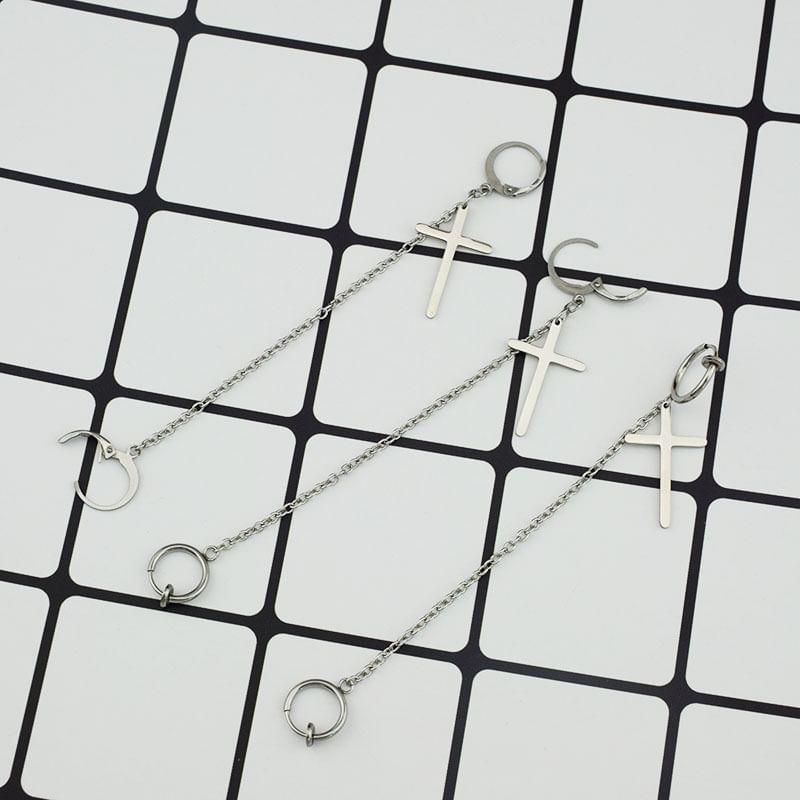 Cross Chained Earring / Clip-On Earring Product Image