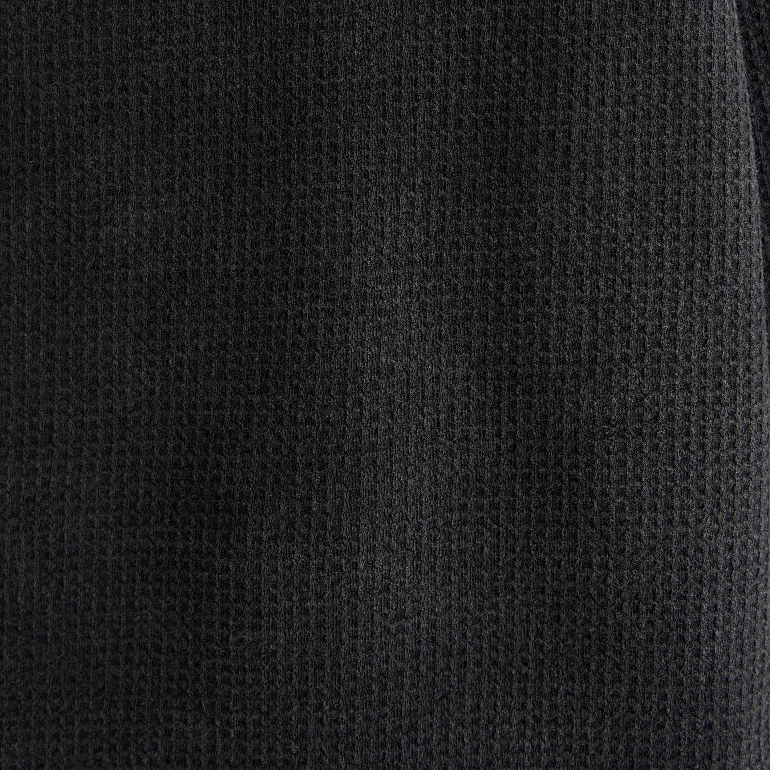 Long-Sleeve Grid Waffle Cropped Tee Product Image