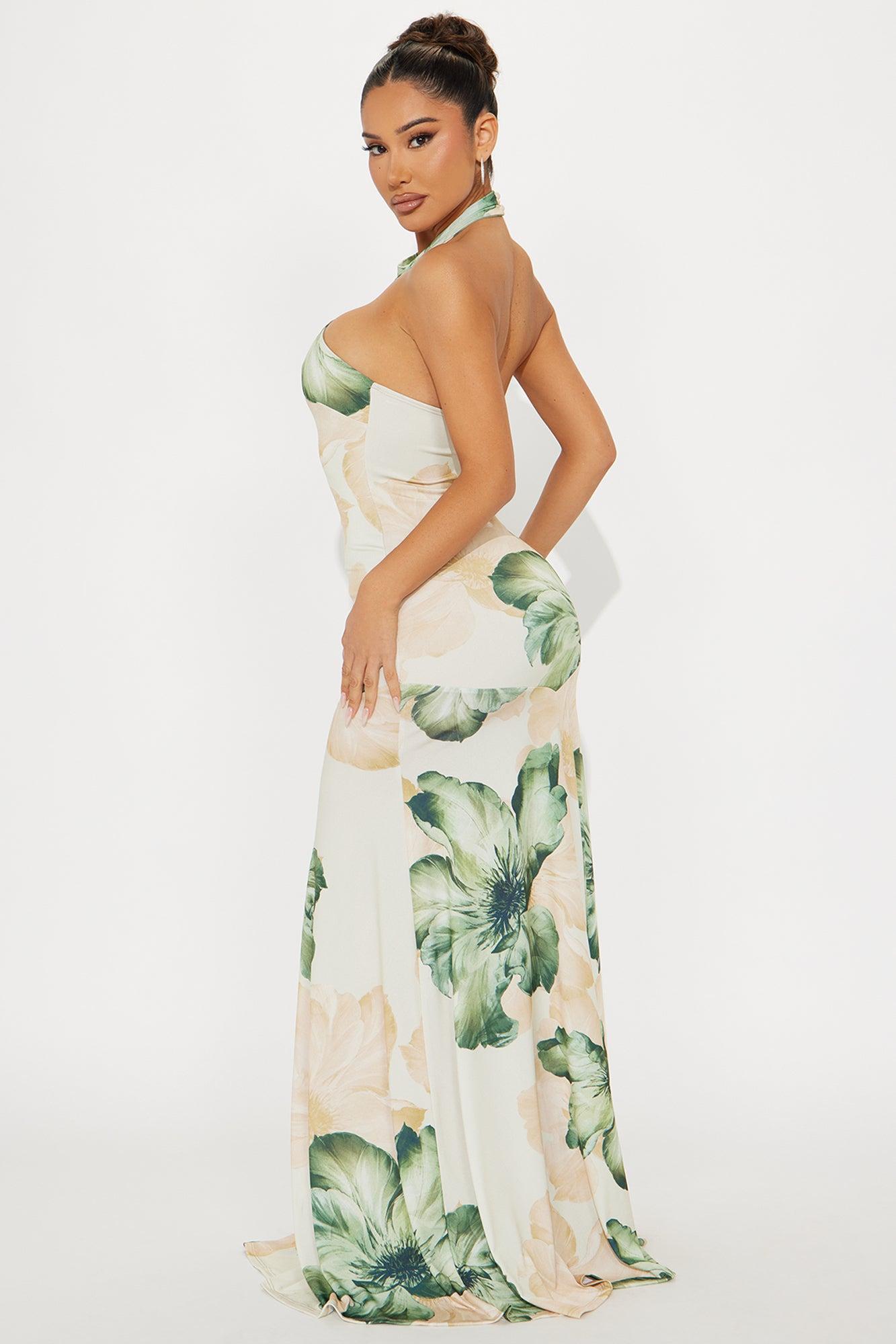 Serenity Floral Maxi Dress - Green/combo Product Image