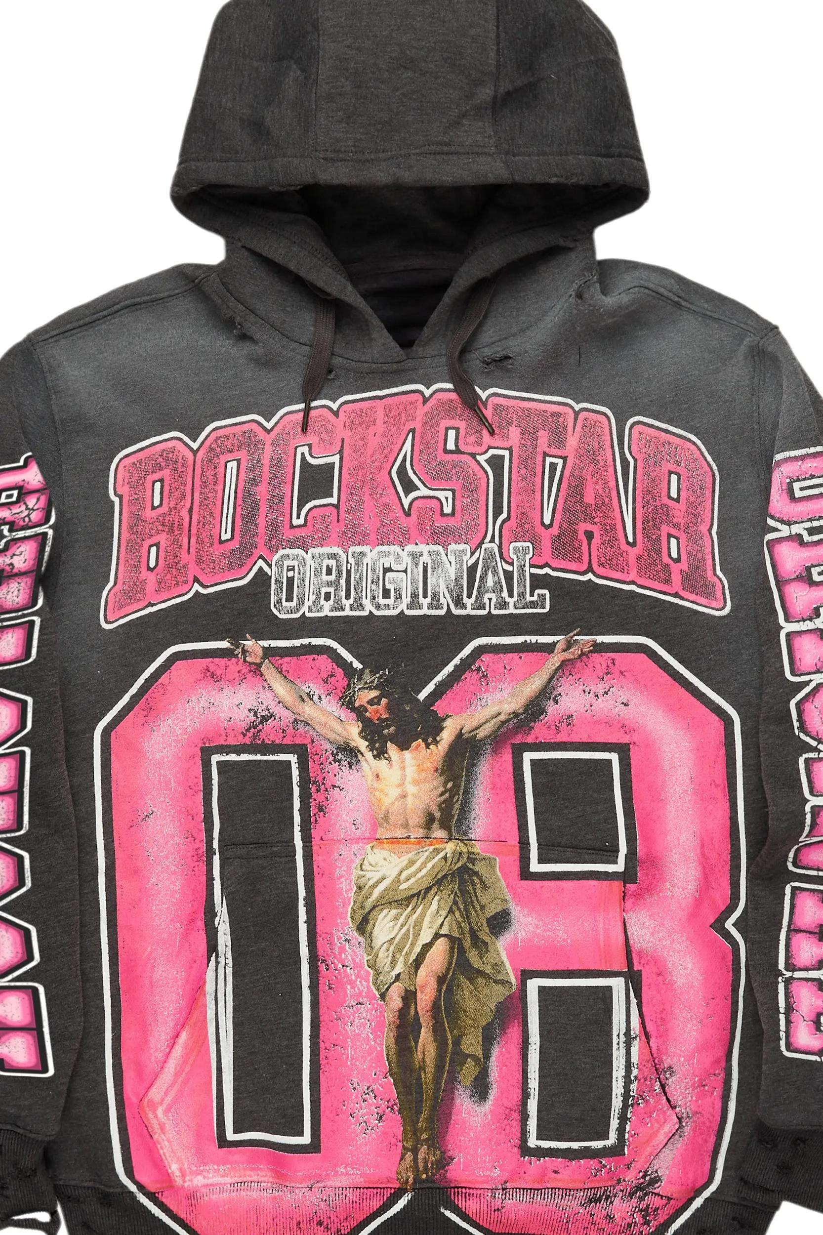 Fields Charcoal Distressed Graphic Hoodie Male Product Image