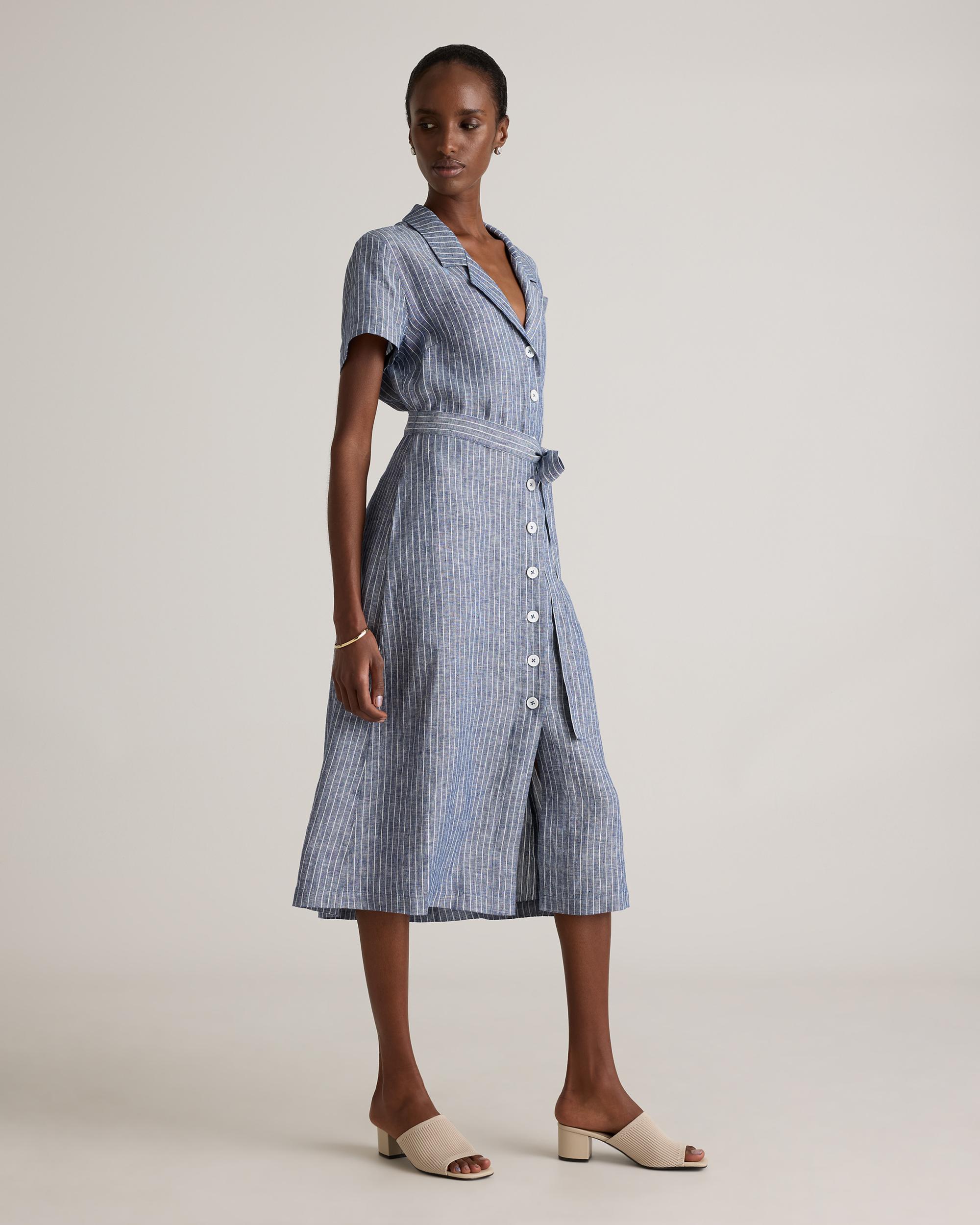 Quince | Women's 100% European Linen Button Front Dress Product Image