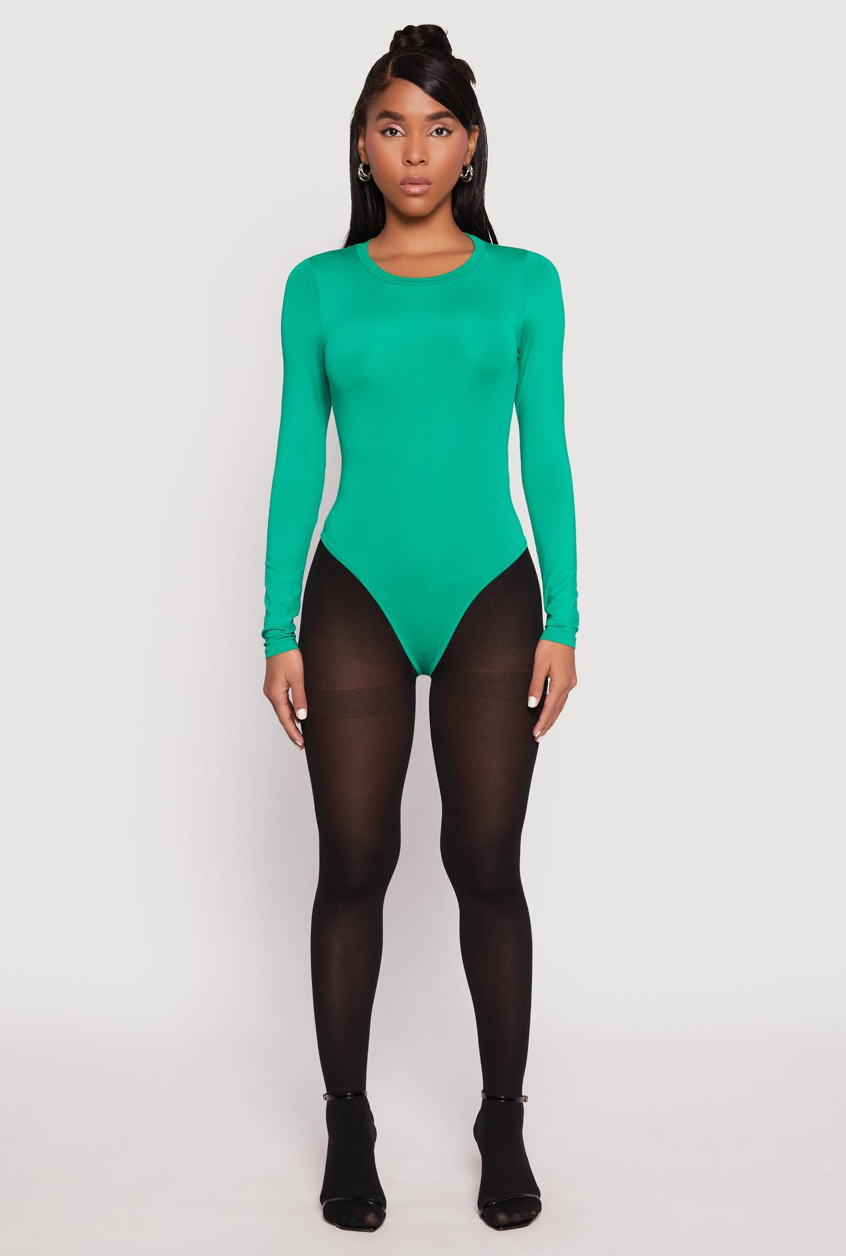 Womens Daisy Long Sleeve Crew Neck Bodysuit Product Image