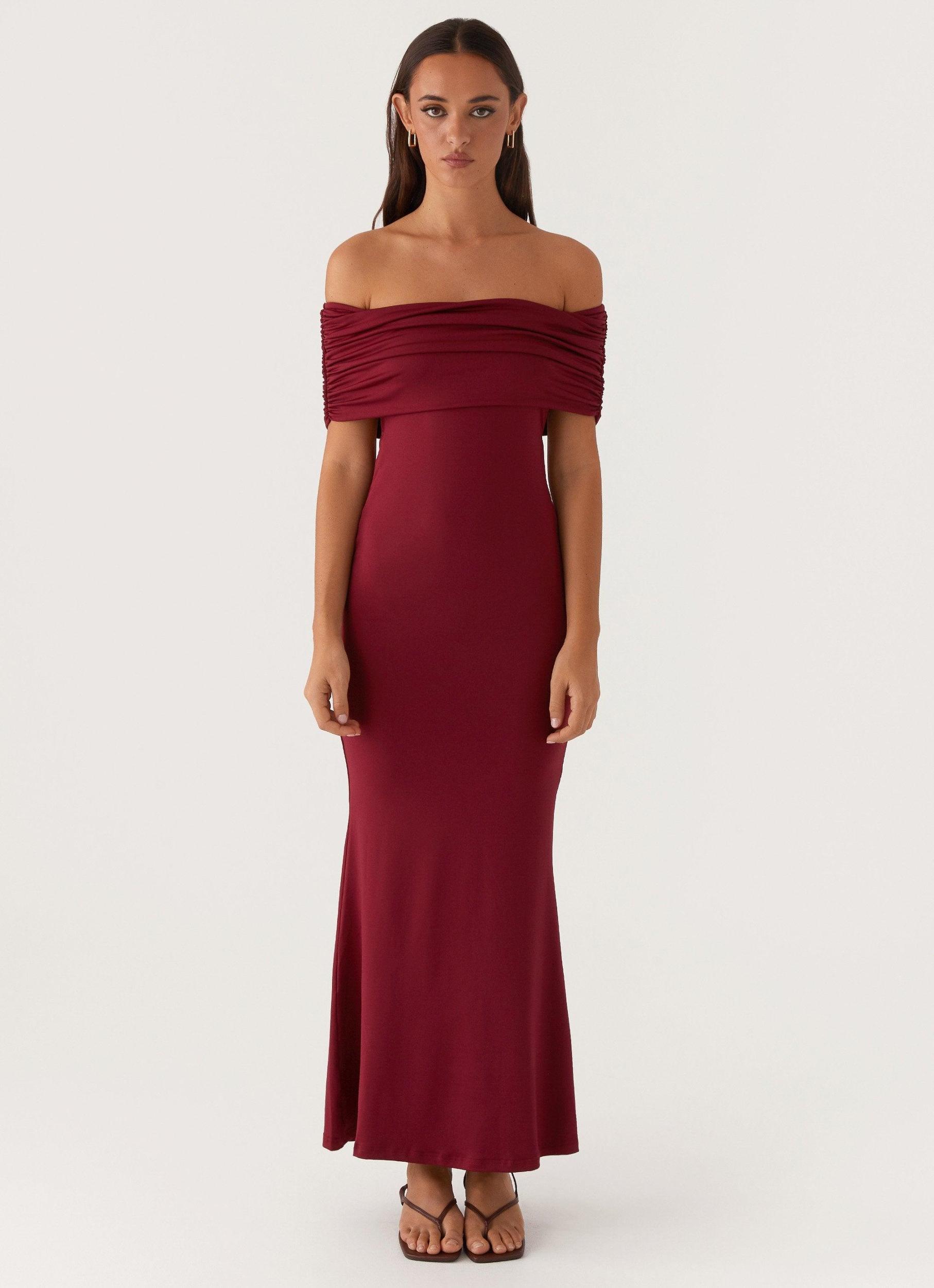 Maude Maxi Dress - Maroon Product Image