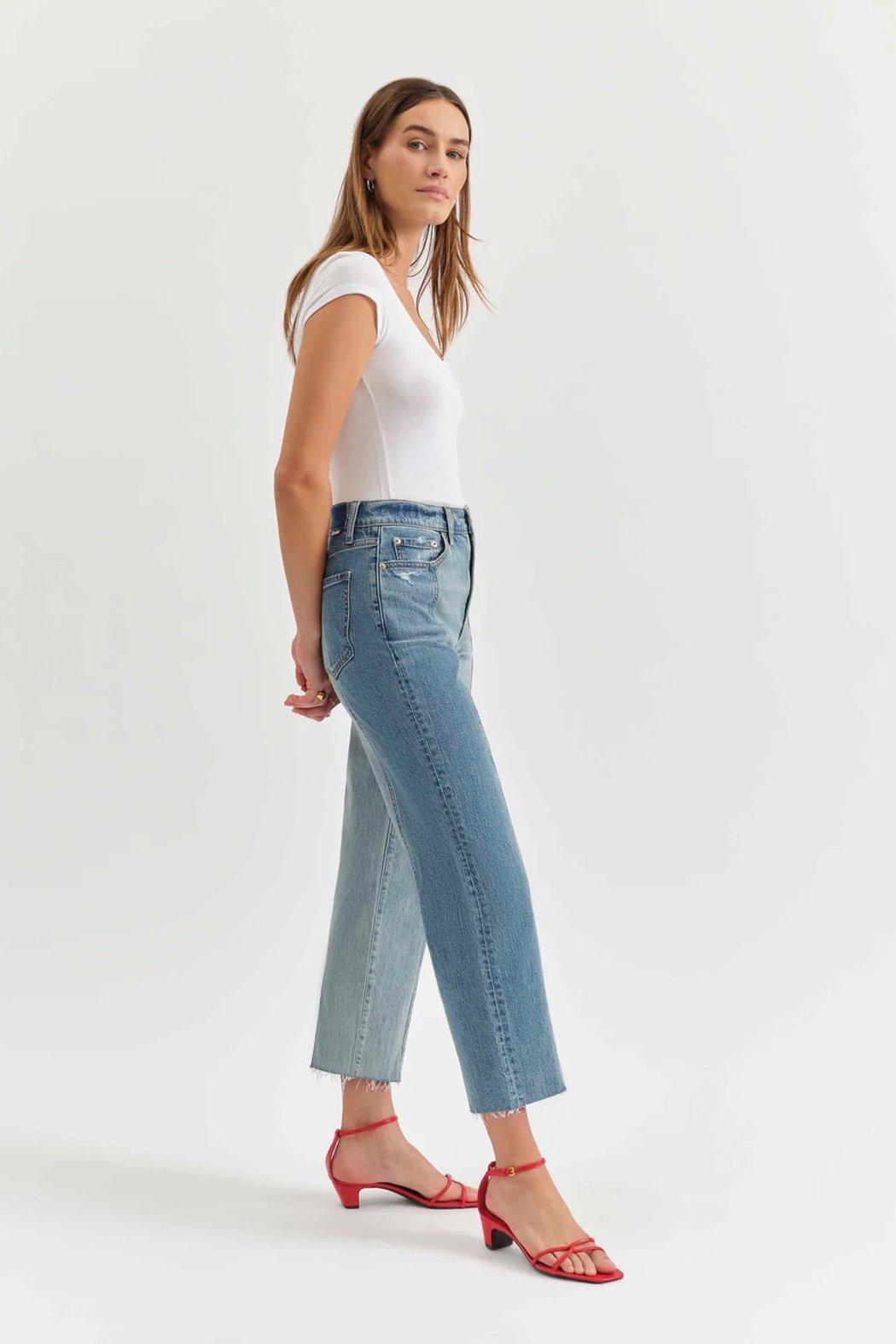 Sundaze Crop Two Tone Jean Product Image