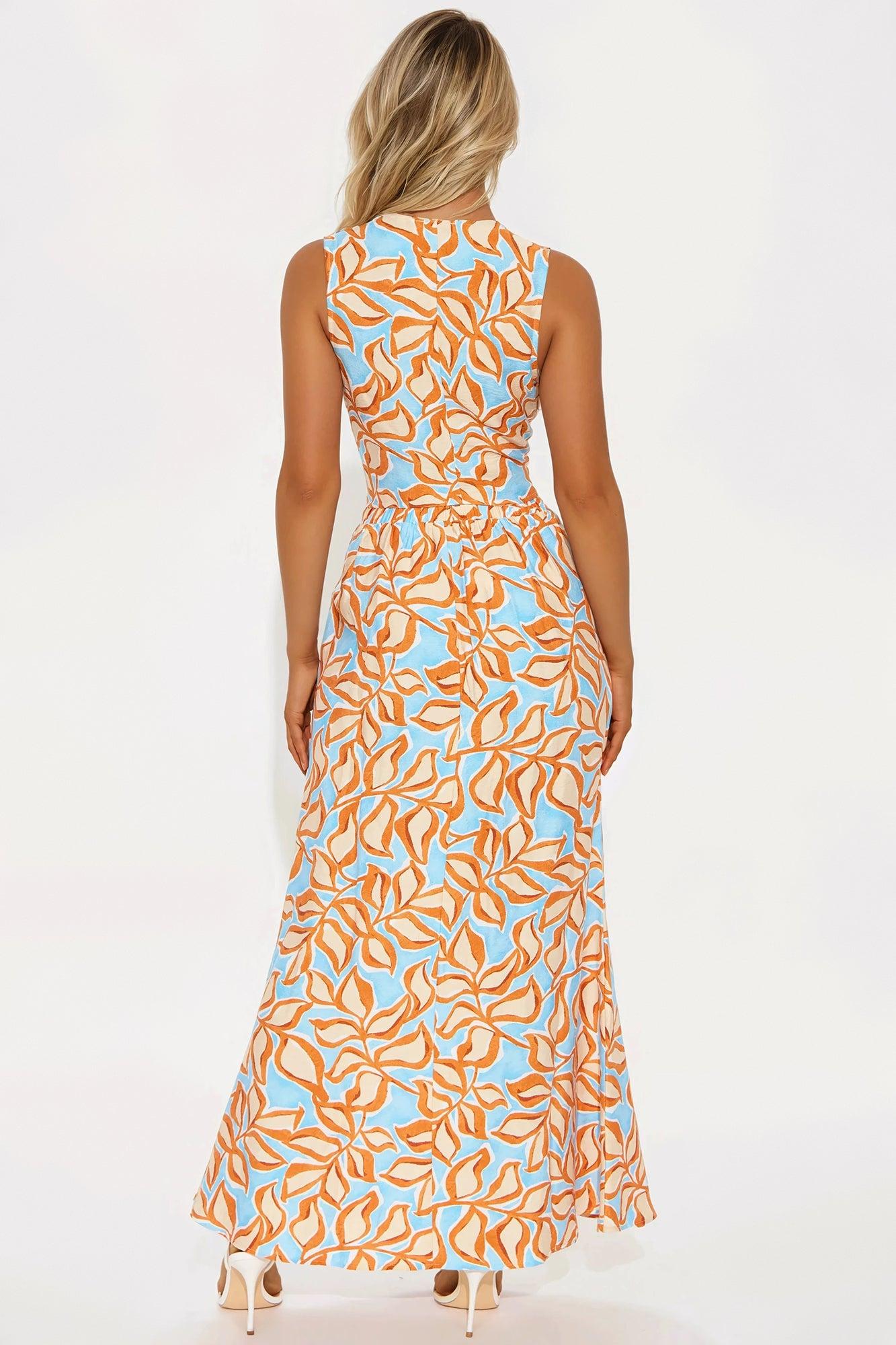 So Tropics Maxi Skirt Set - Blue/combo Product Image