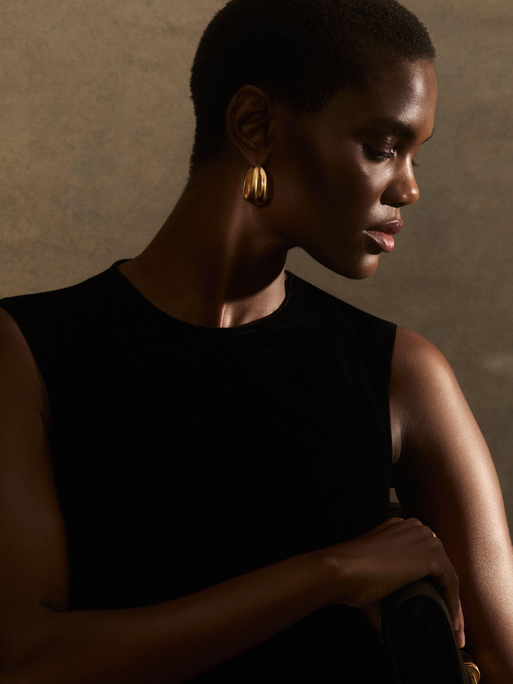 Sculptural Hoop Earrings in Gold Tone Product Image