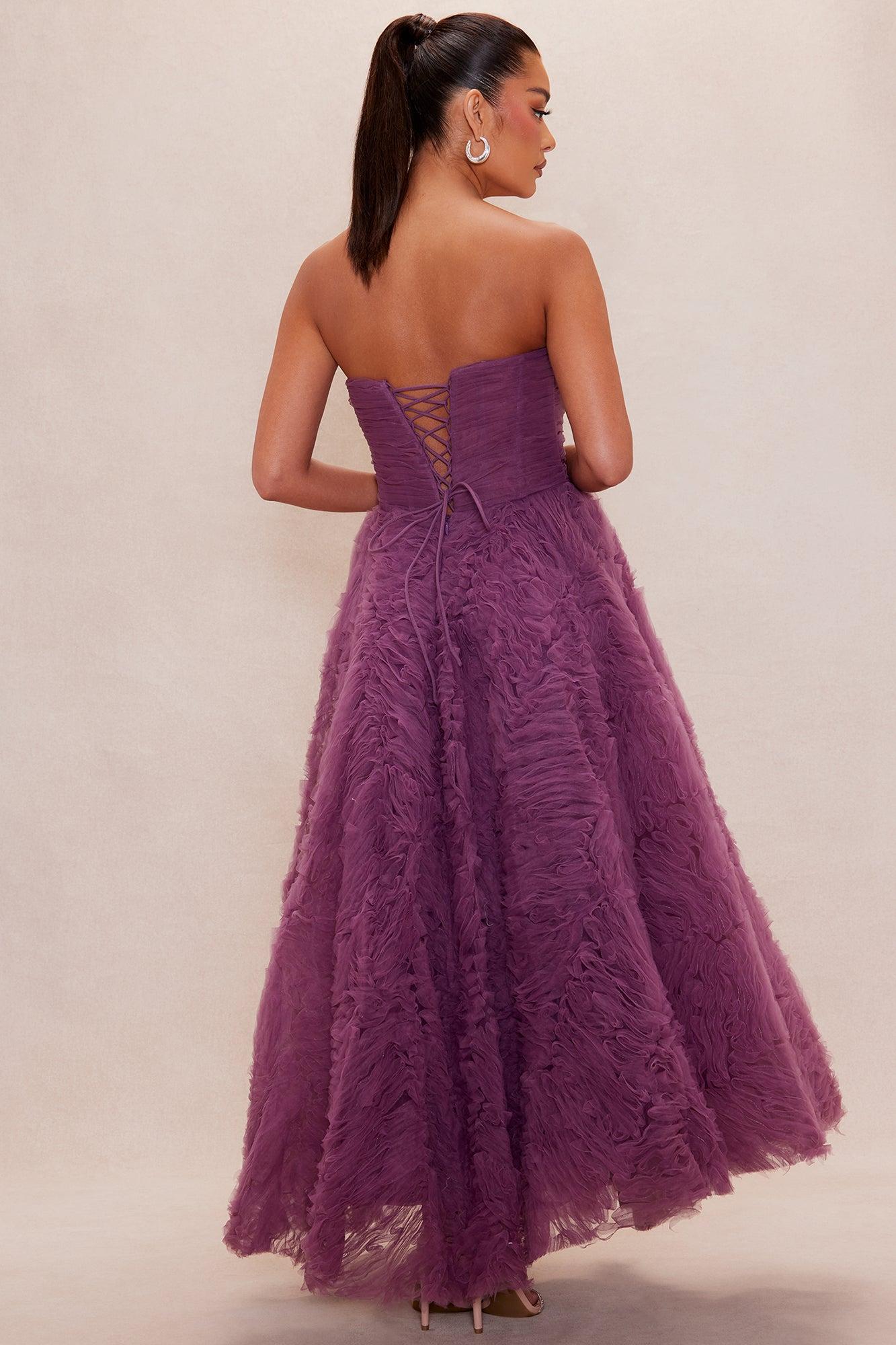 Charlie Strapless Tulle Gown - Purple Female Product Image