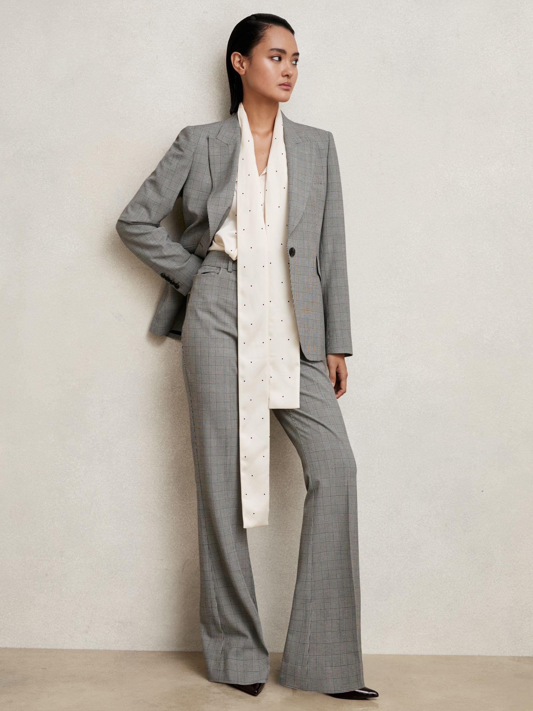 Petite Crepe Wide-Leg Tailored Trousers in White Product Image