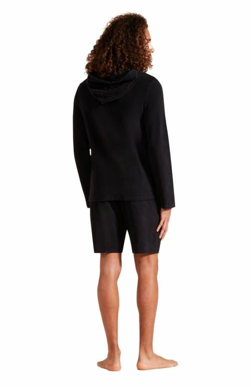 Vilebrequin Men's Terry Long Sleeve Hooded T-Shirt in Noir at Nordstrom, Size Xx-Large Product Image