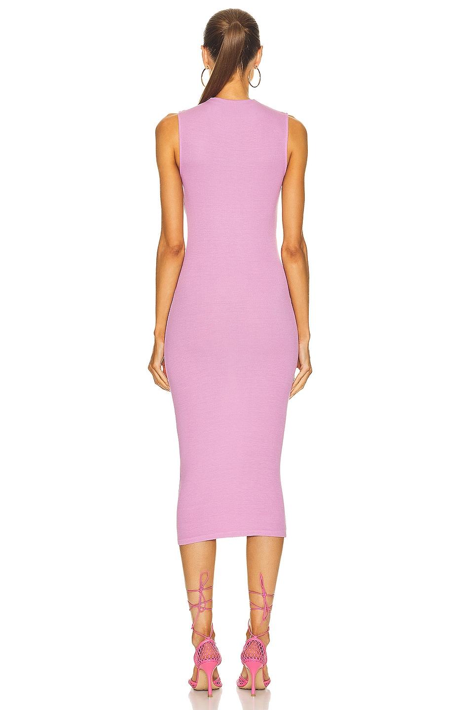 Silk Rib Sleeveless Twist Midi Dress Product Image