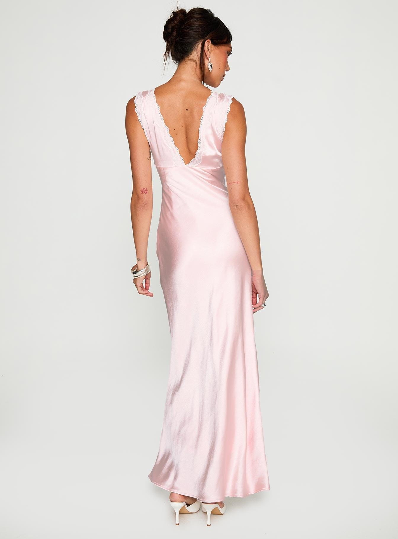 Liliya Lace Maxi Dress Pink Product Image