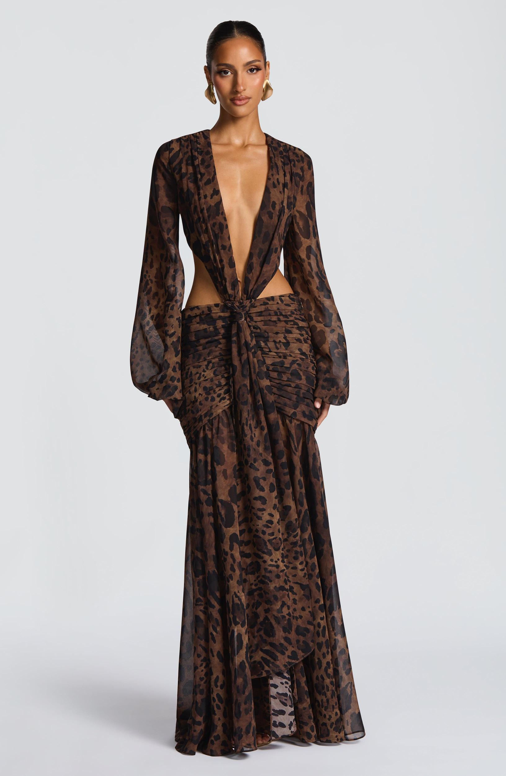 Andrina Maxi Dress - Leopard Print Product Image