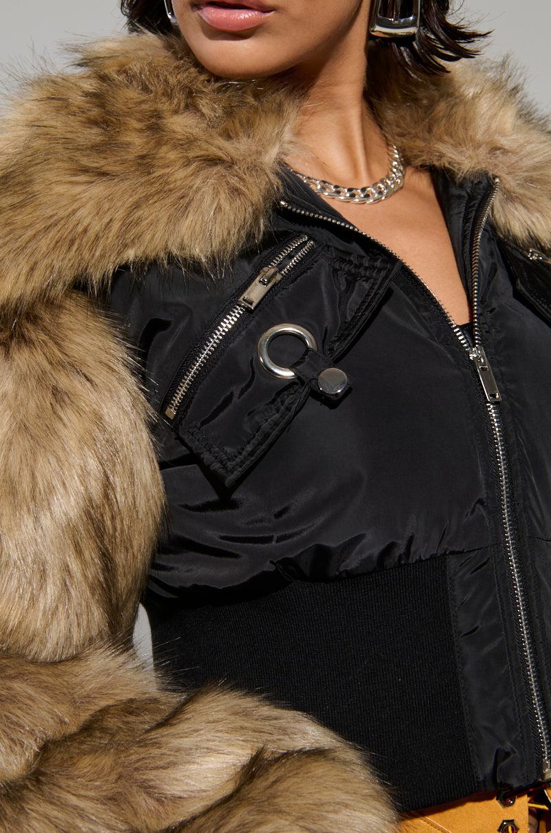 BECKS FUR TRIM BOMBER Product Image