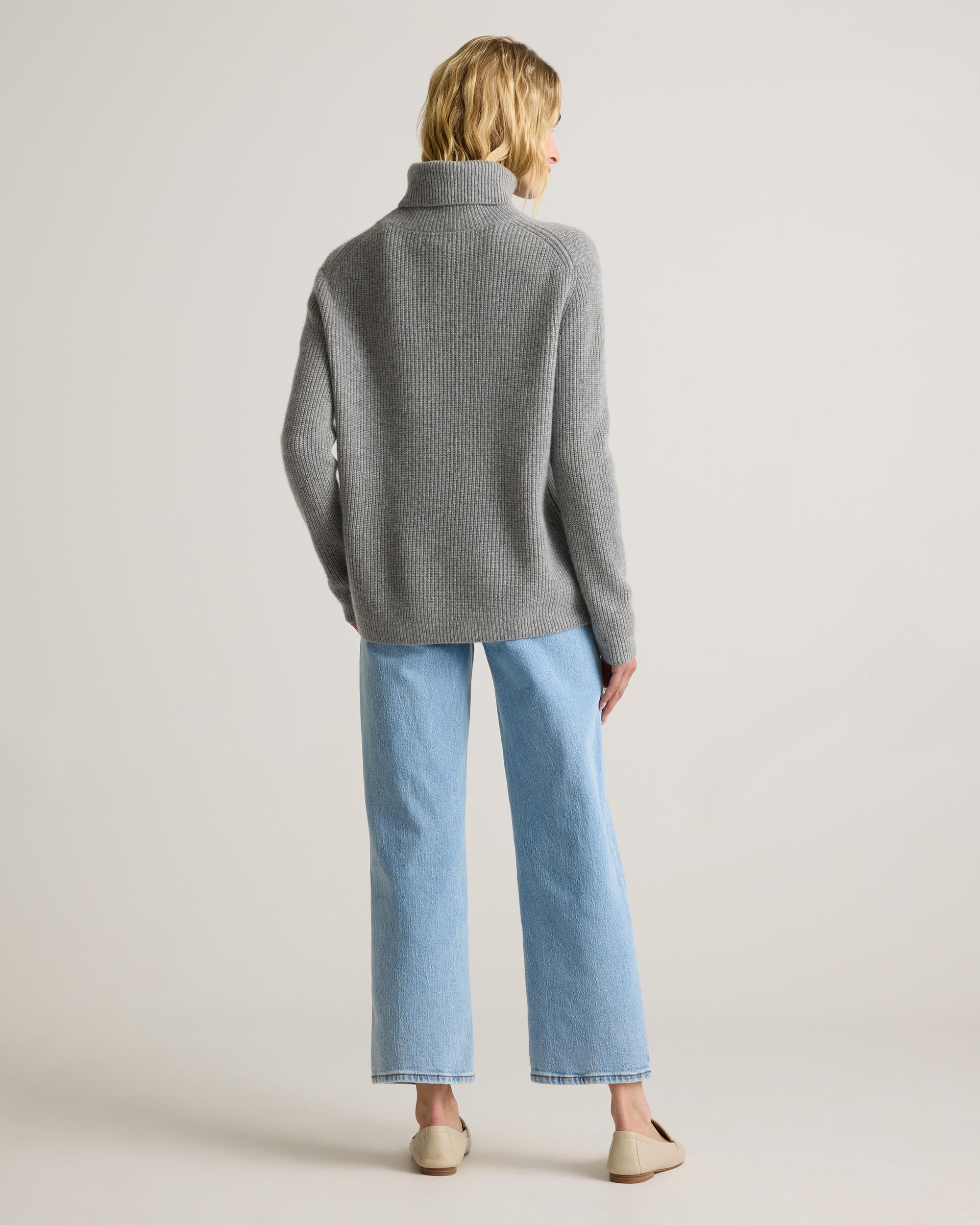 Quince | Women's Mongolian Cashmere Fisherman Turtleneck Sweater Size XL Product Image