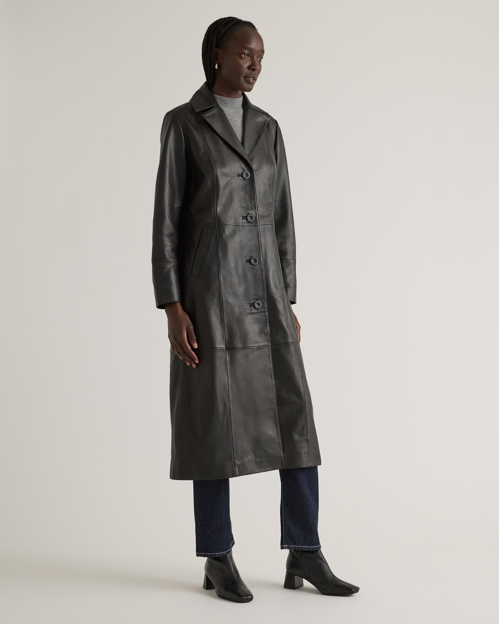 Quince | Women's Long Trench Coat Size XS, Leather Product Image
