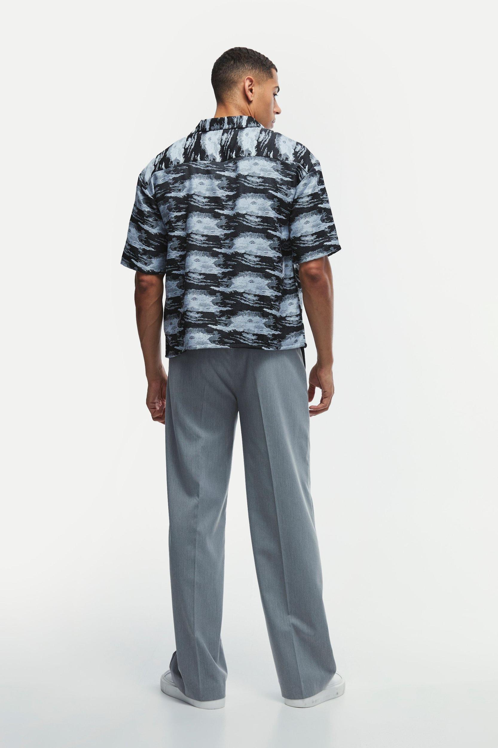 Oversized Jacquard Boxy Shirt | boohooMAN USA Product Image