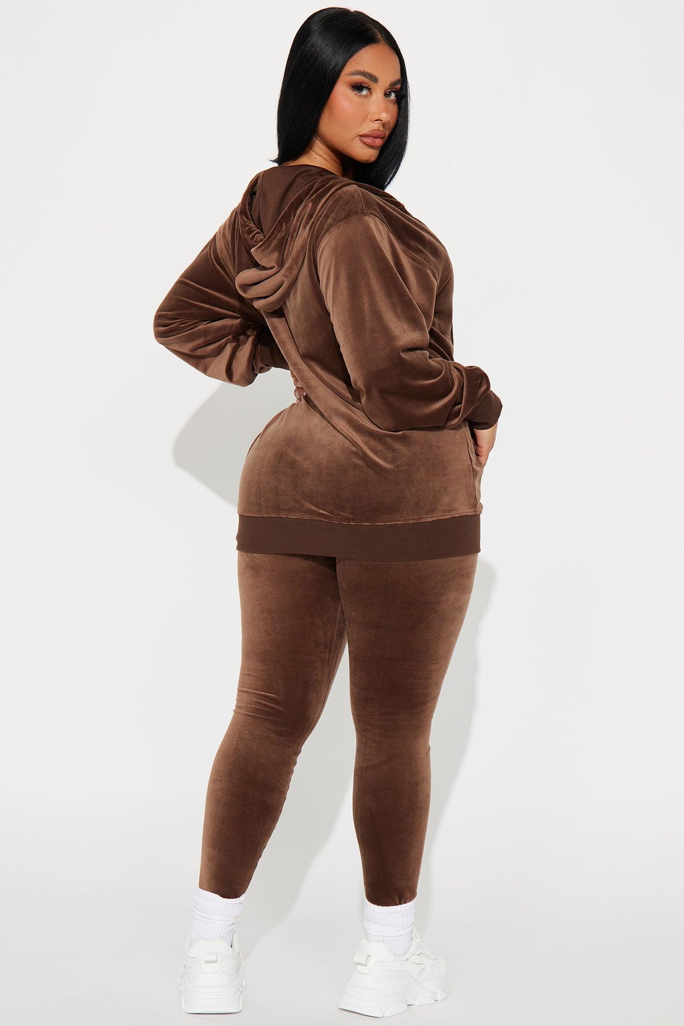 OG Friend Soft Velour Legging Set - Chocolate Product Image