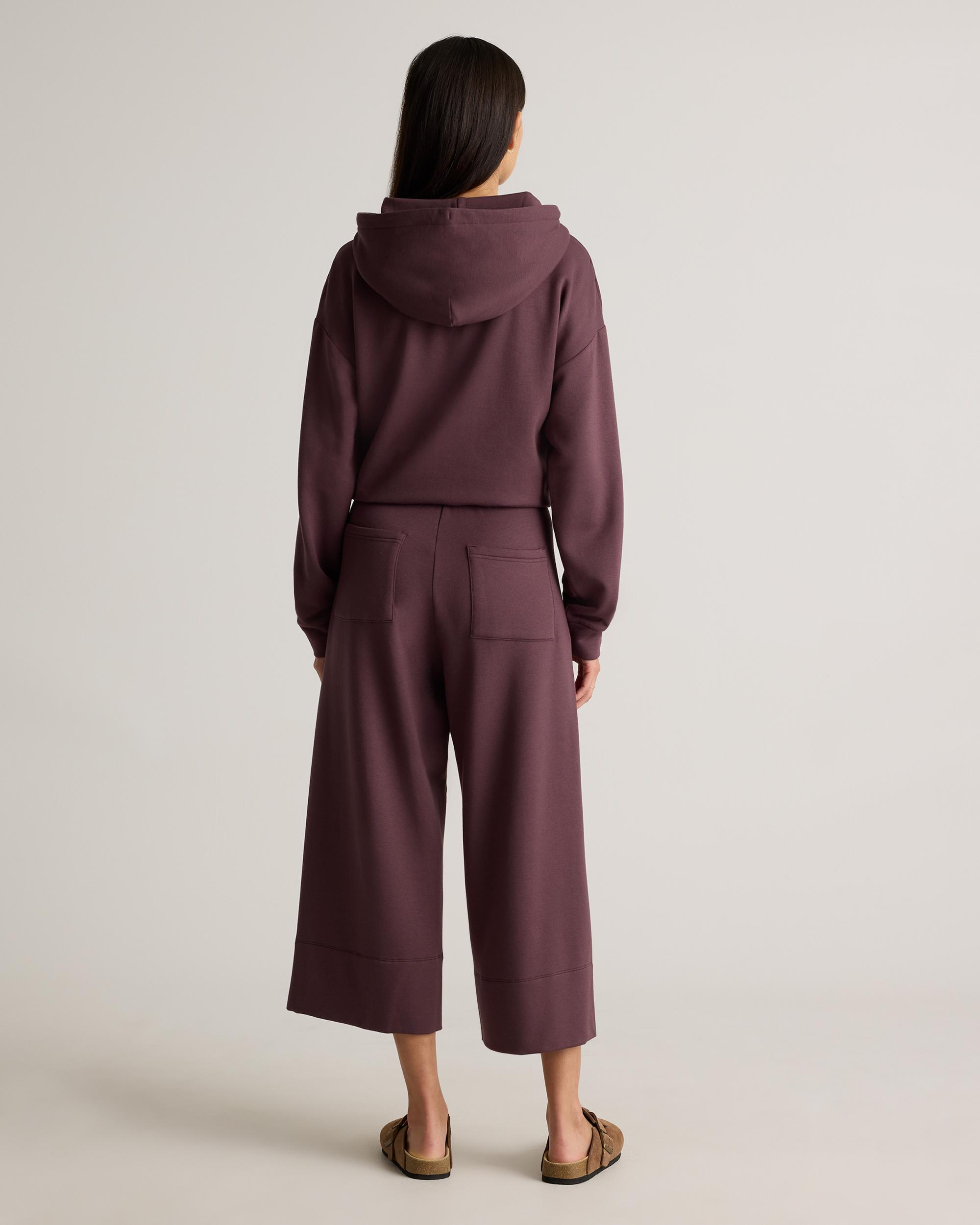 Quince | Women's SuperSoft Fleece Cropped Wide Leg Pants Lenzing Modal Product Image