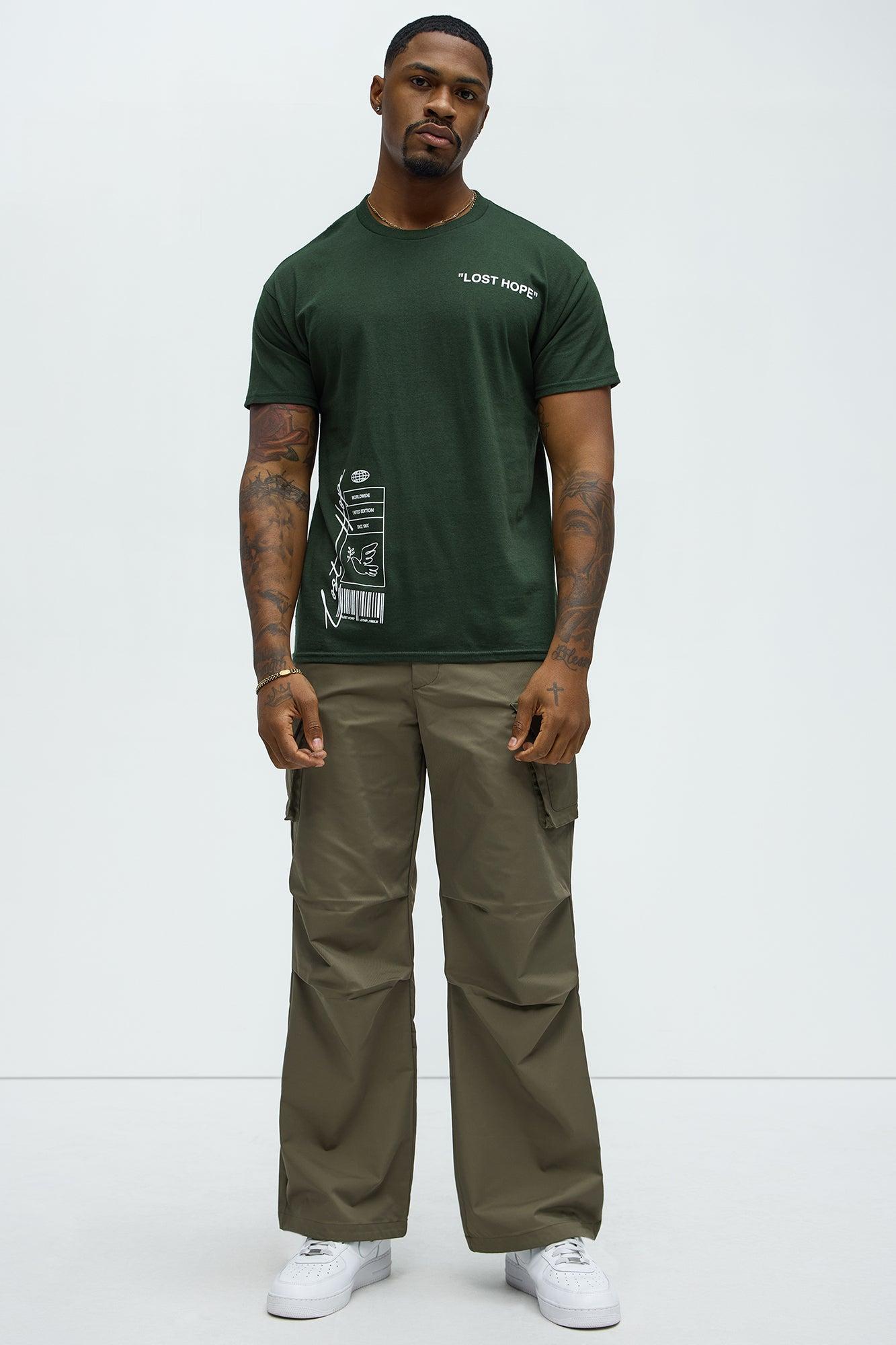 White Bird Short Sleeve Crew Neck T shirt - Hunter Green Product Image