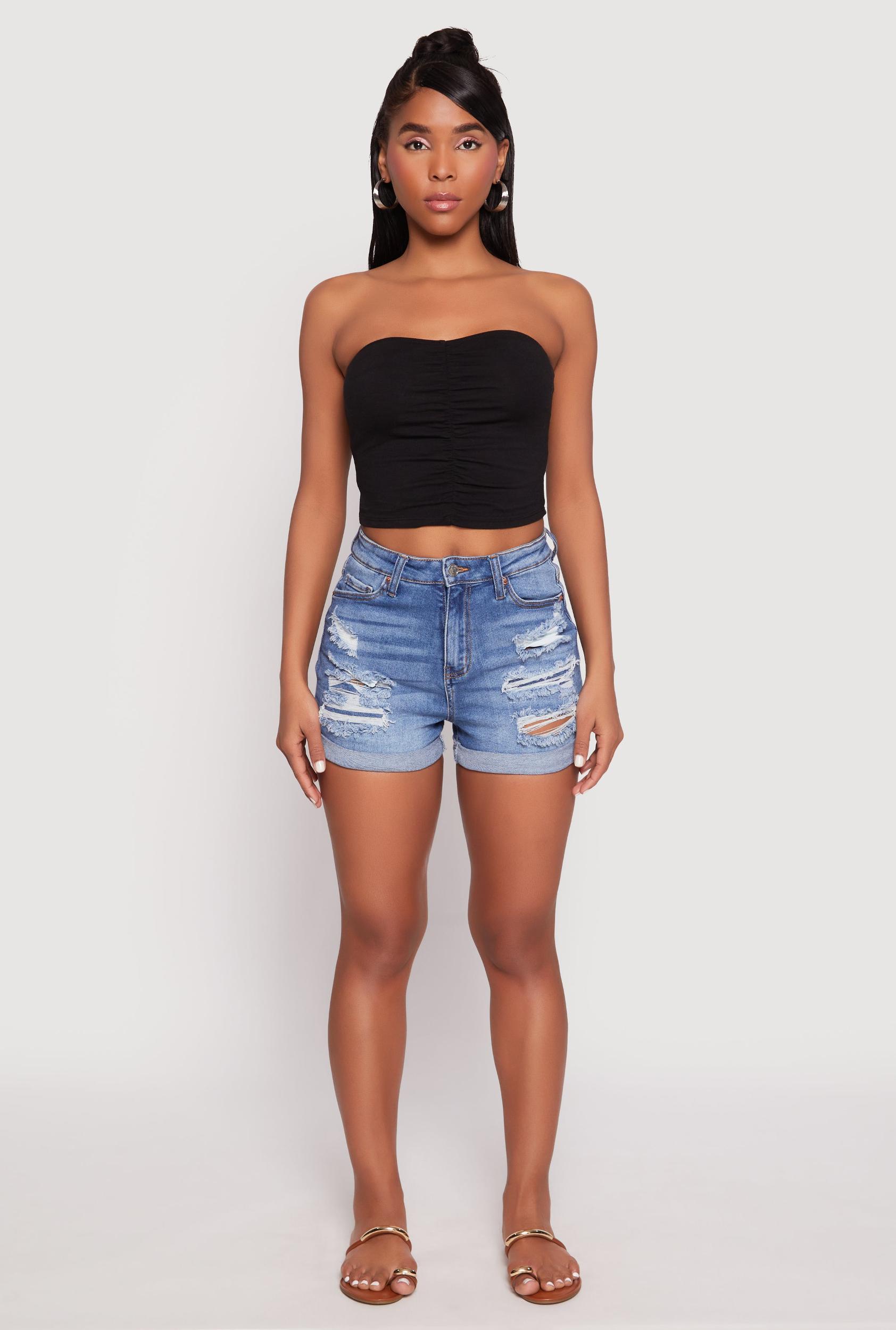 Womens Ruched Front Tube Top Product Image