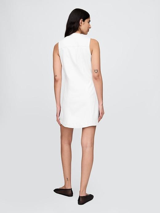 Denim V-Neck Mini Dress Product Image