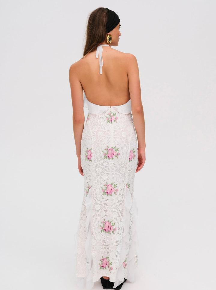 Bordeaux Maxi Dress — White Product Image