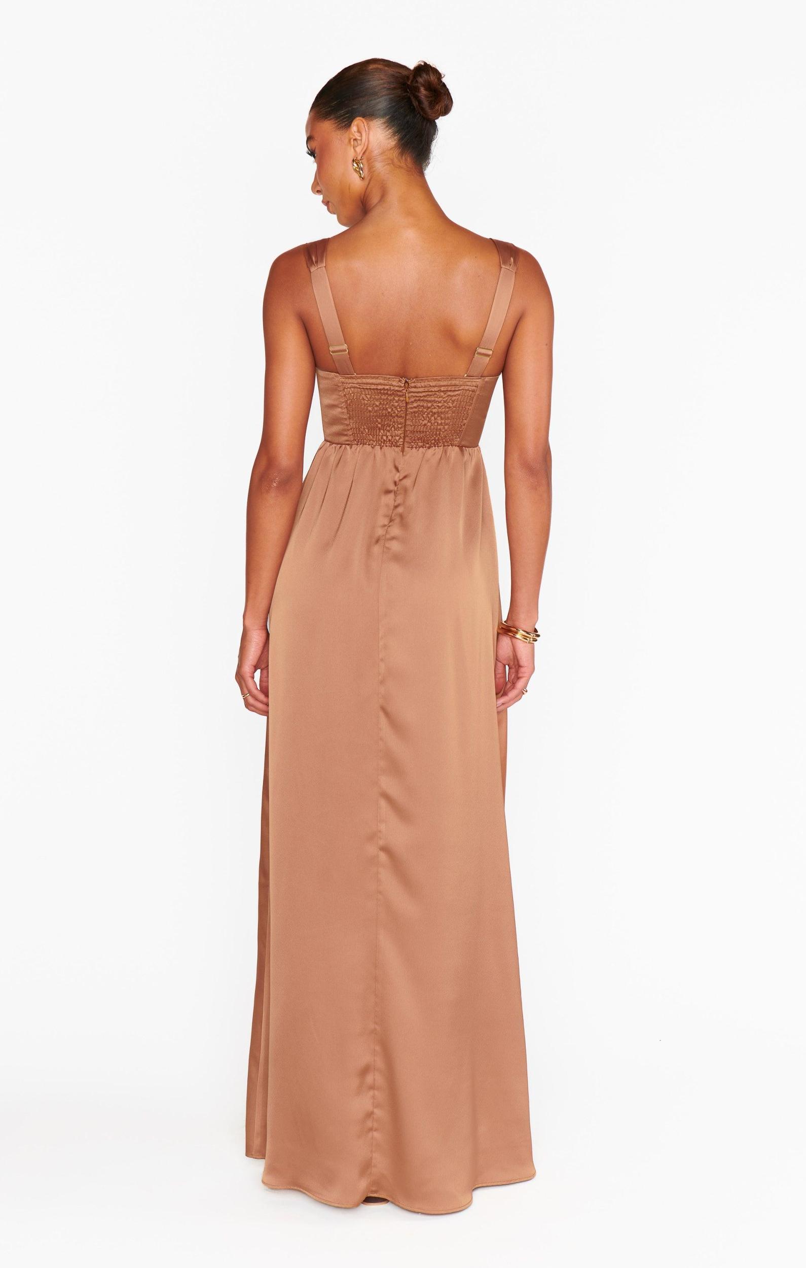 Nina Maxi Dress ~ Copper Luxe Satin Product Image