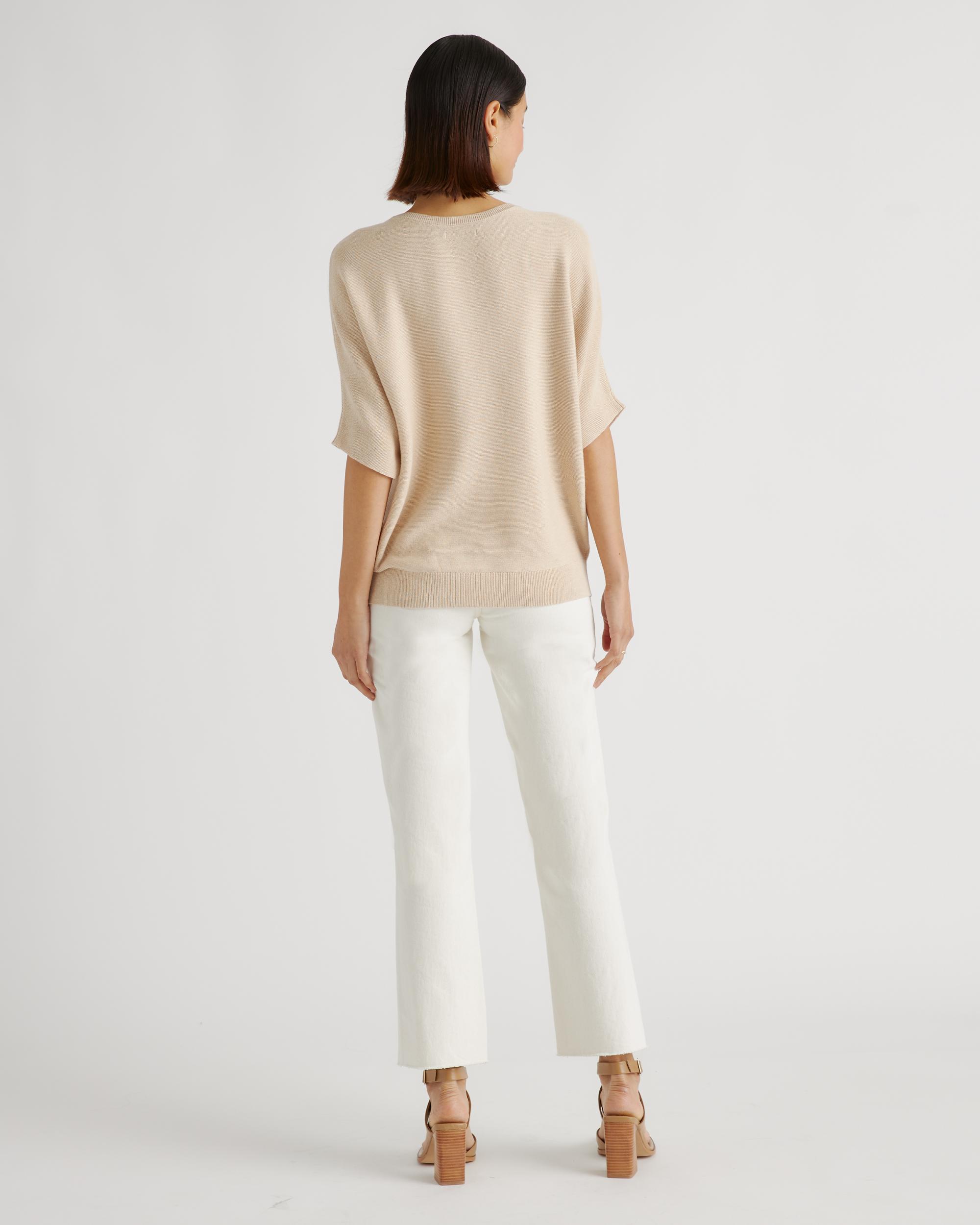 Quince | Women's Lightweight Cotton Cashmere Link-Stitch Dolman Sweater Product Image