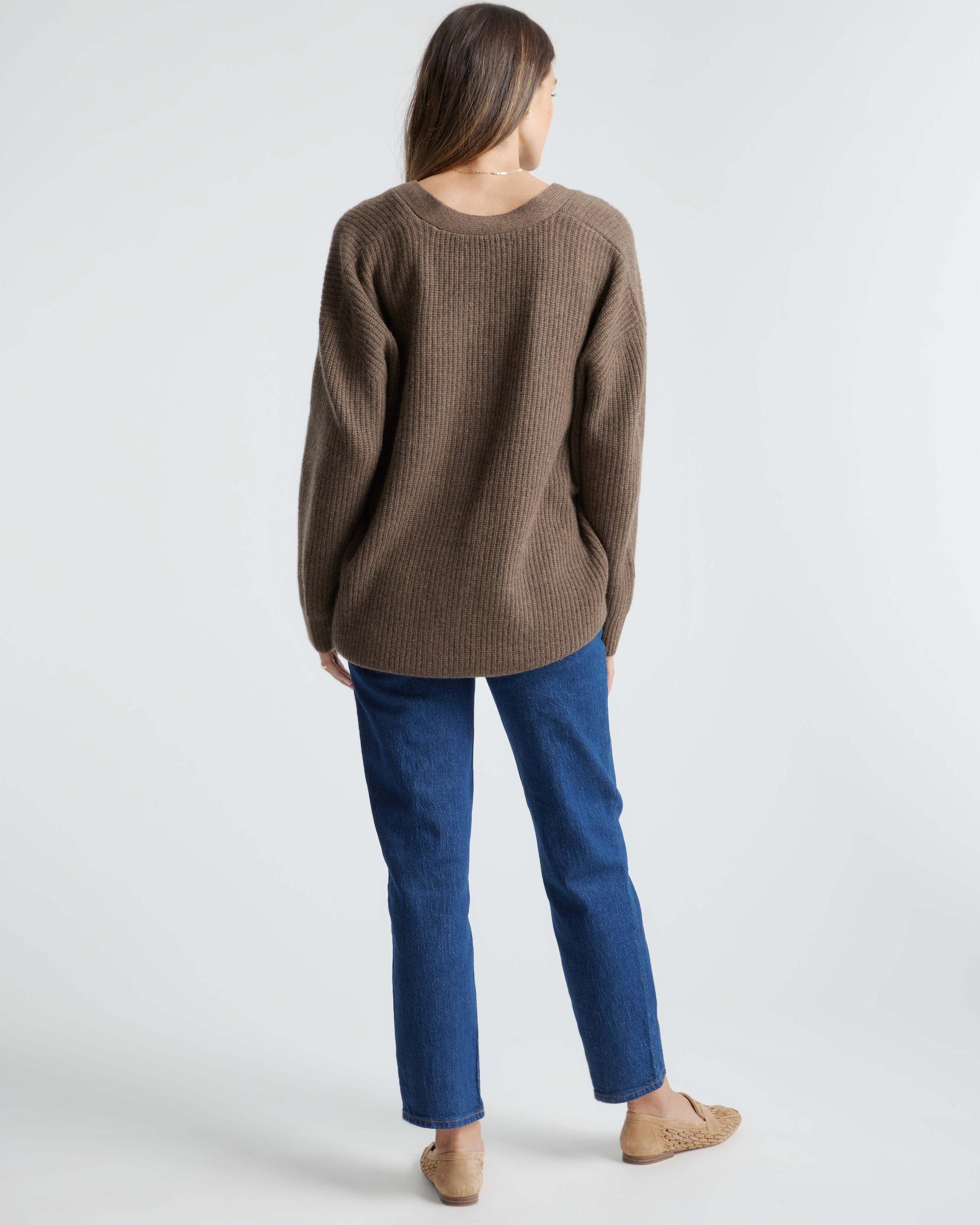 Quince | Women's Mongolian Spring Cashmere OverSized Boyfriend Cardigan Sweater Product Image