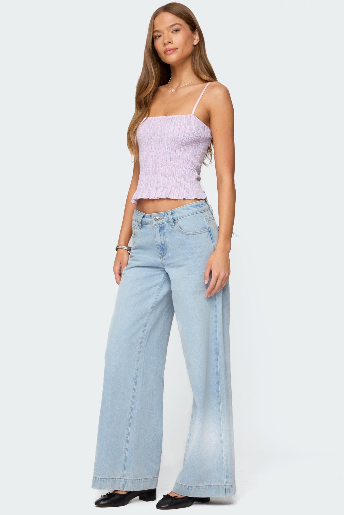 Leela Scrunch Striped Tank Top Product Image