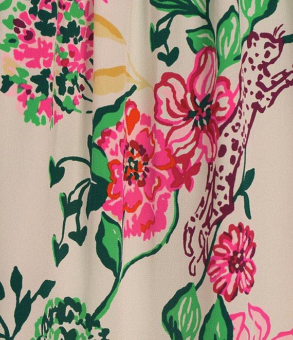 Lilly Pulitzer Elsa Silk Printed V-Neck Bracelet Sleeve Blouse Product Image