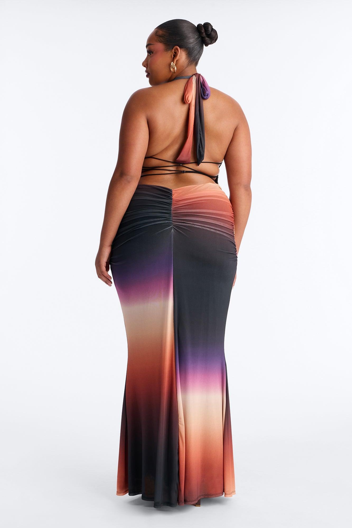 On Repeat Ombre Mesh Maxi Dress - Black/combo Female Product Image